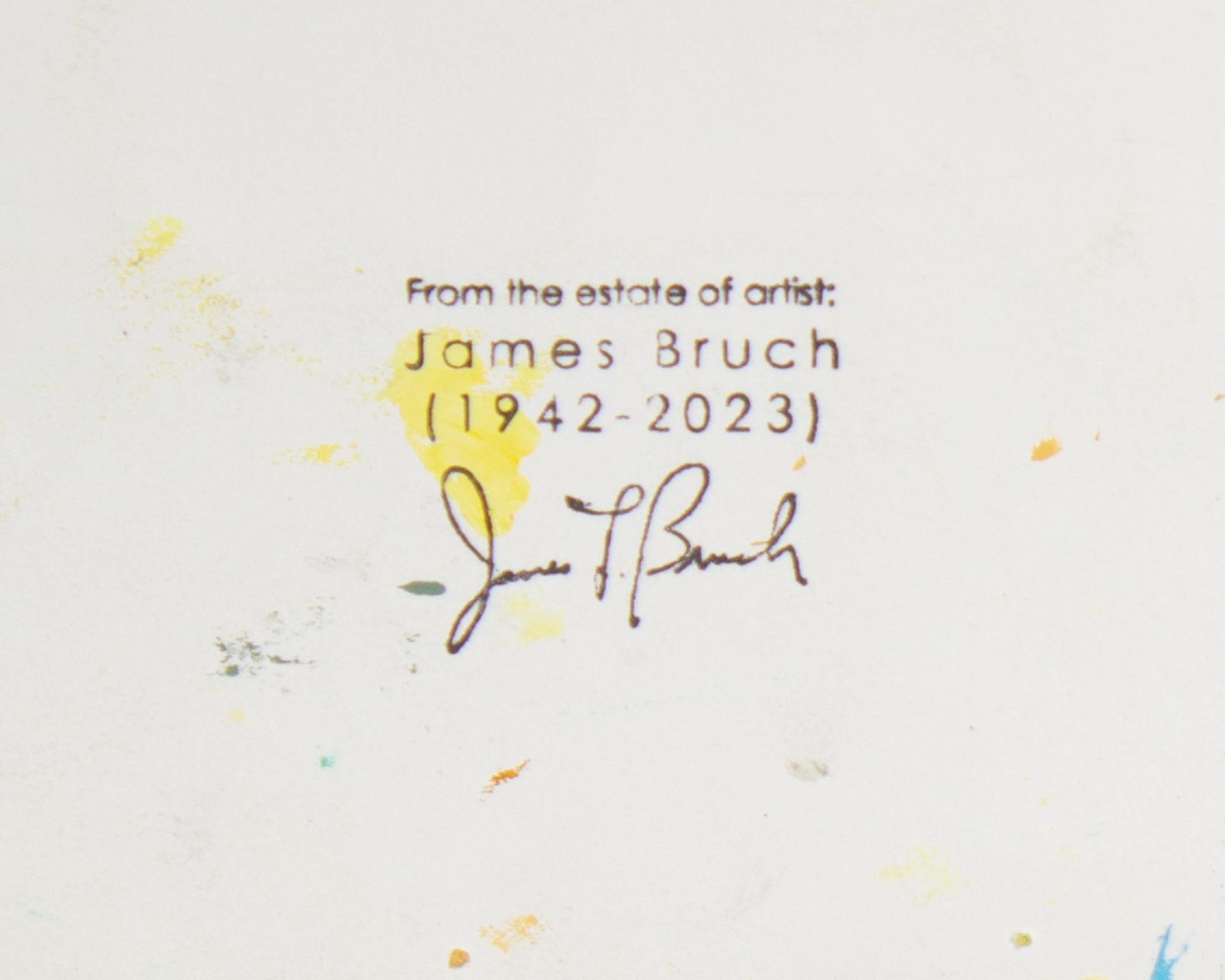 James L. Bruch Signiert 2013 Abstraktes Acryl auf Papier Gemälde im Angebot 1