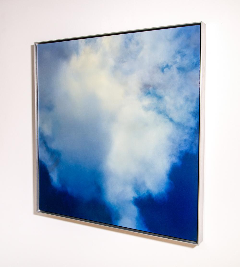Cloud - bright, calm, realist, landscape, oil and acrylic on canvas on panel For Sale 1