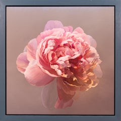 Peony 120606-03 - lush, detailed, realist, floral, still life, oil on canvas