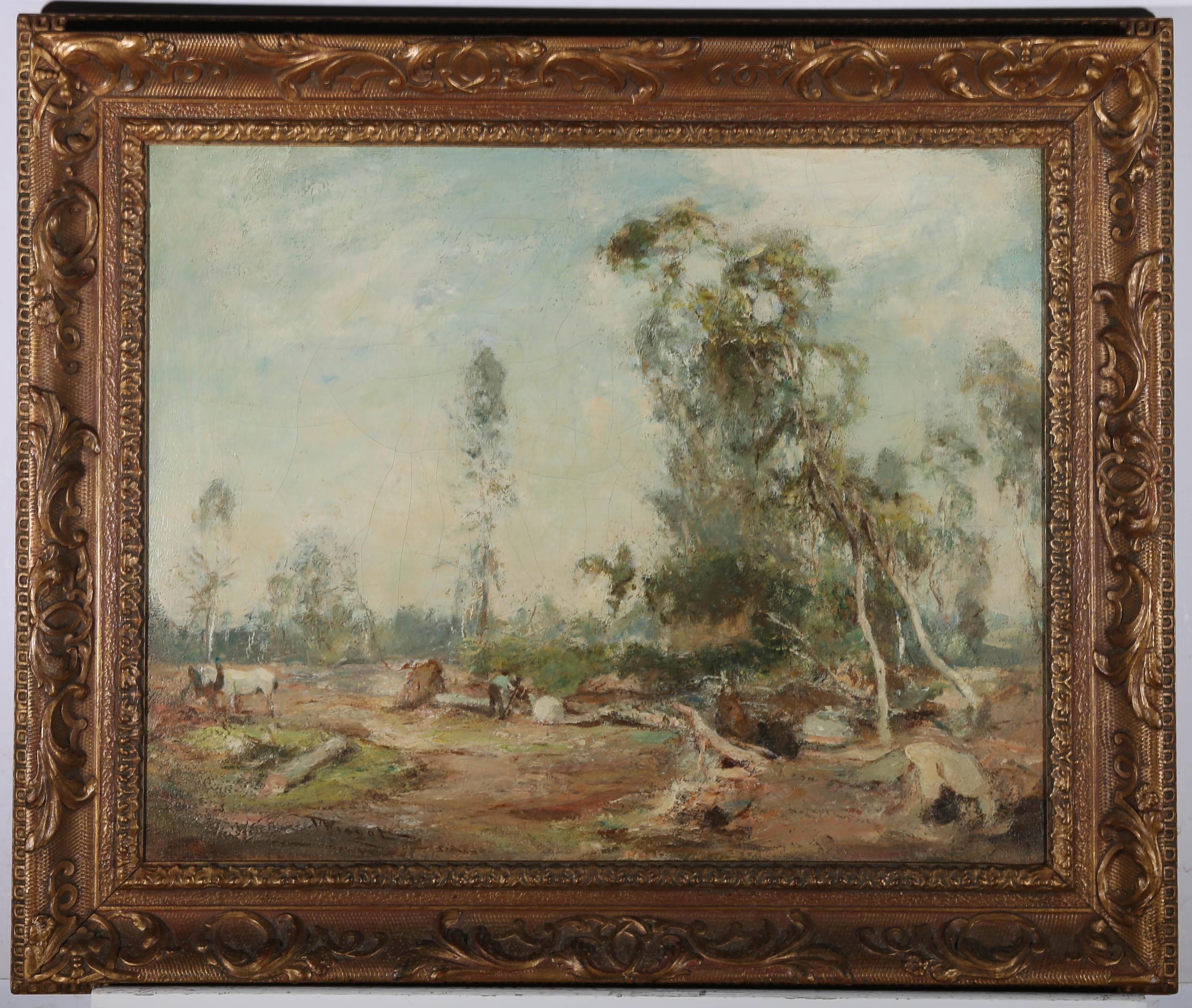 James Lawton Wingate (1846-1924) - Early 20th Century Oil, The Woodcutters For Sale 2
