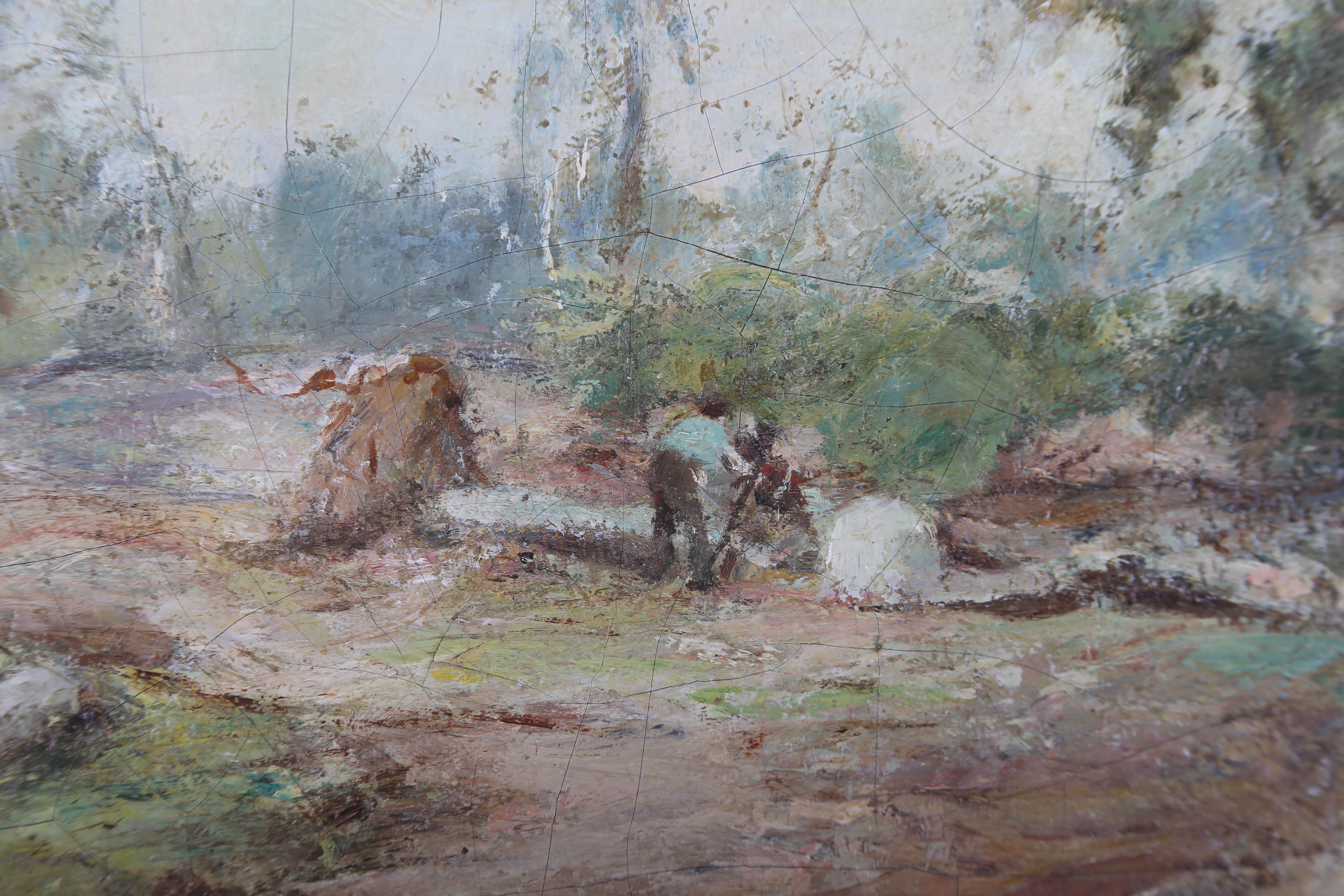James Lawton Wingate (1846-1924) - Early 20th Century Oil, The Woodcutters For Sale 4