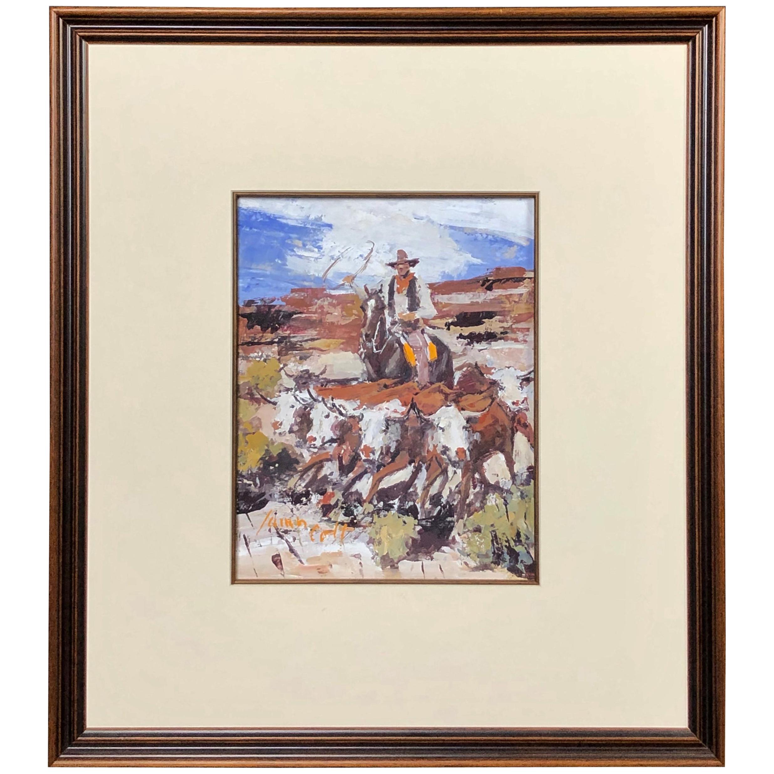 American Western Artwork By James Lee Colt "Lasso Cowboy"