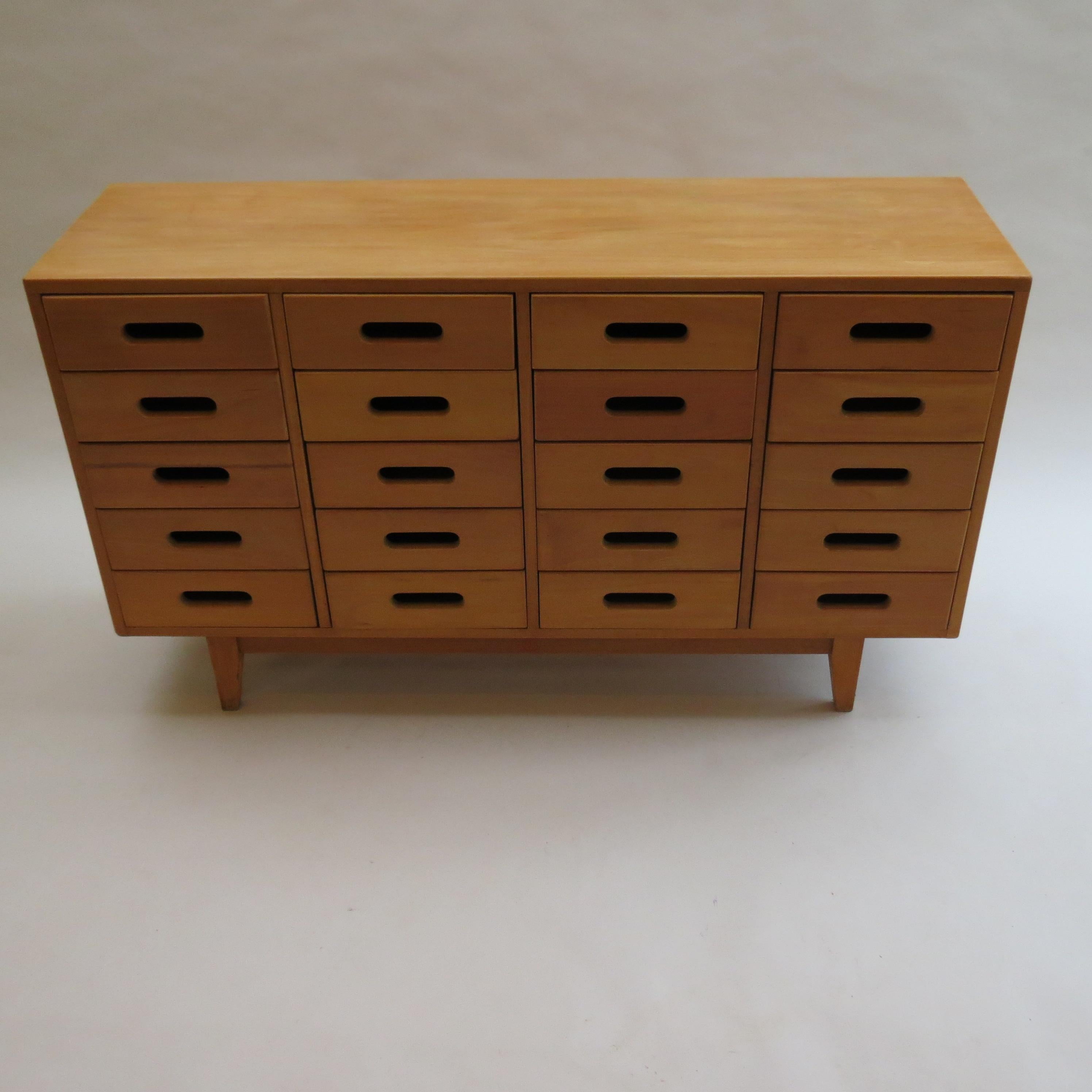 Industrial James Leonard Chest of Drawers in Beech by Esavian, 1950s