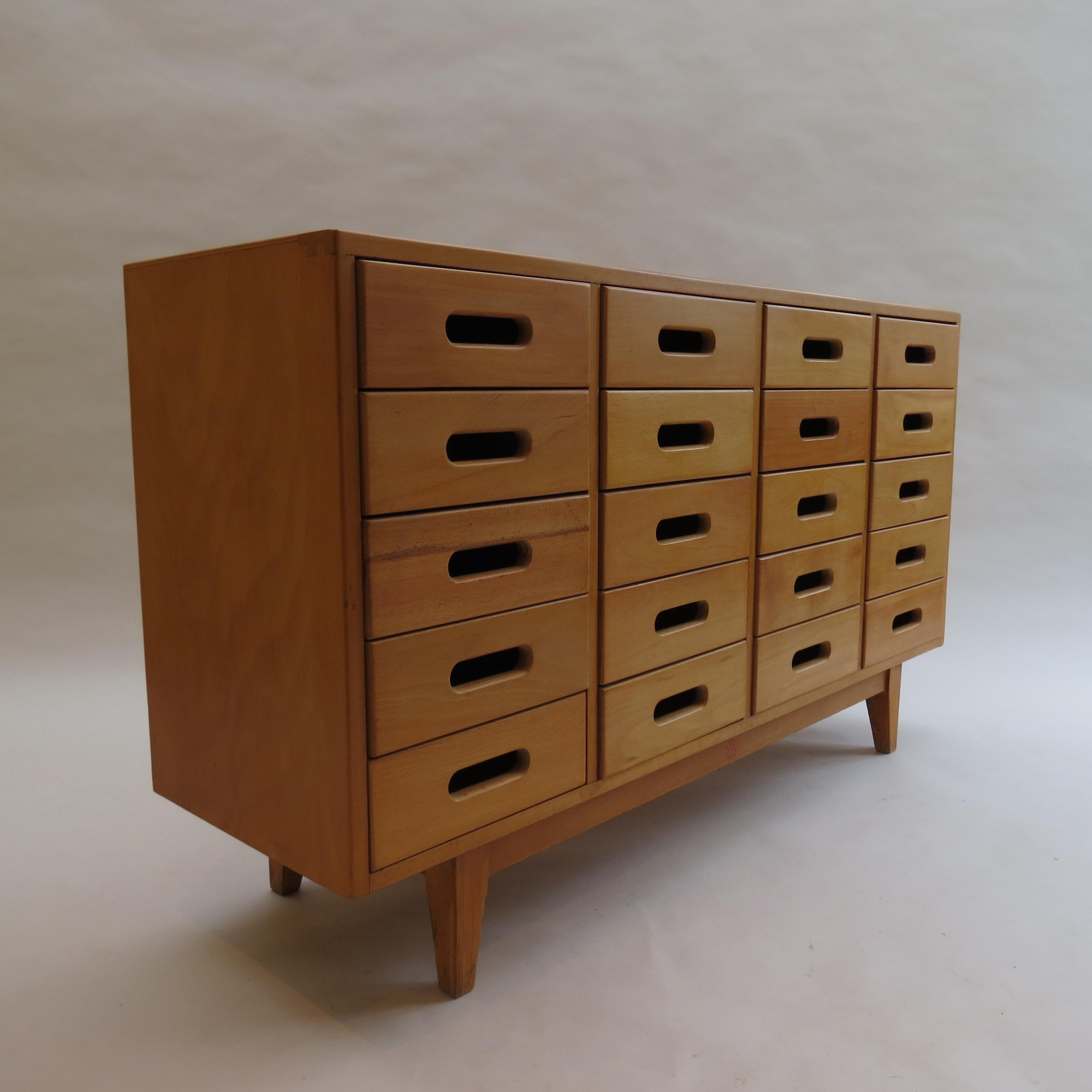 English James Leonard Chest of Drawers in Beech by Esavian, 1950s