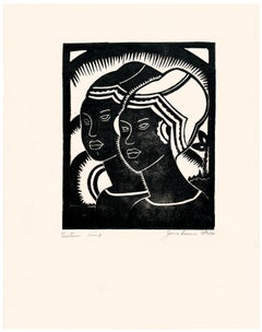 Sisters" - Artiste noir américain renommé de la Renaissance de Harlem
