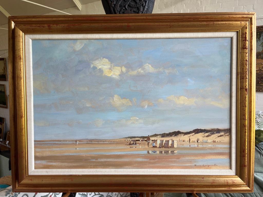 James Longueville, impressionnisme britannique, Brancaster Beach, grande peinture à l'huile 10