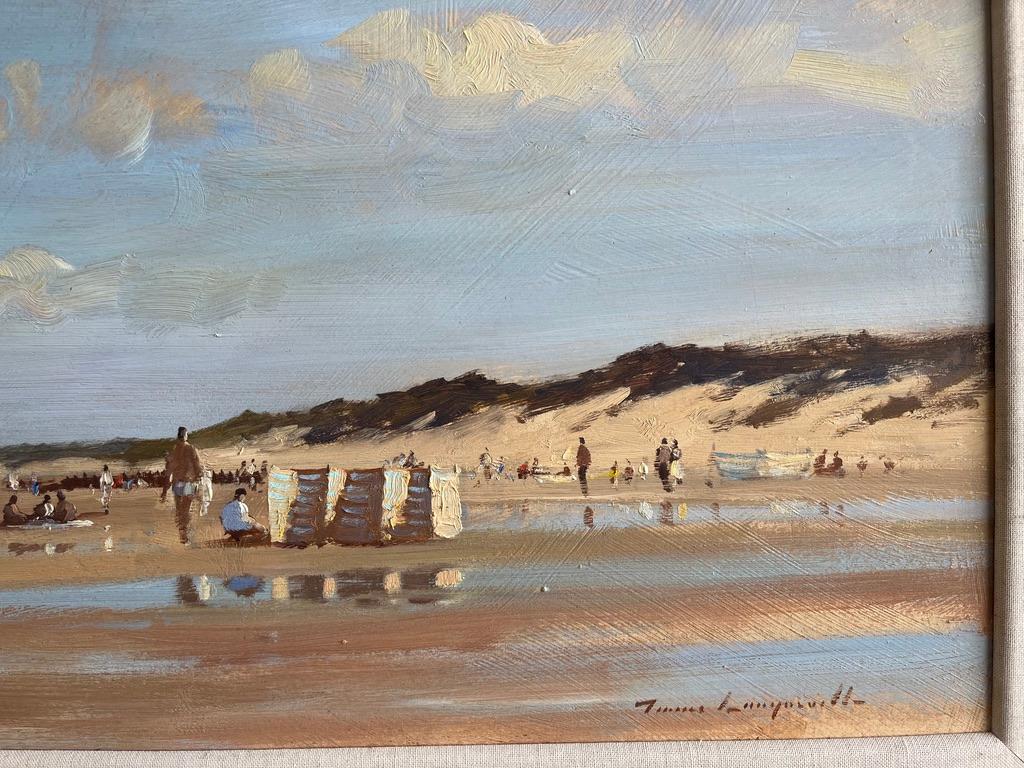 James Longueville, impressionnisme britannique, Brancaster Beach, grande peinture à l'huile 5