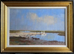 James Longueville, pintura al óleo Impresionismo británico, Morston, Norte de Norfolk