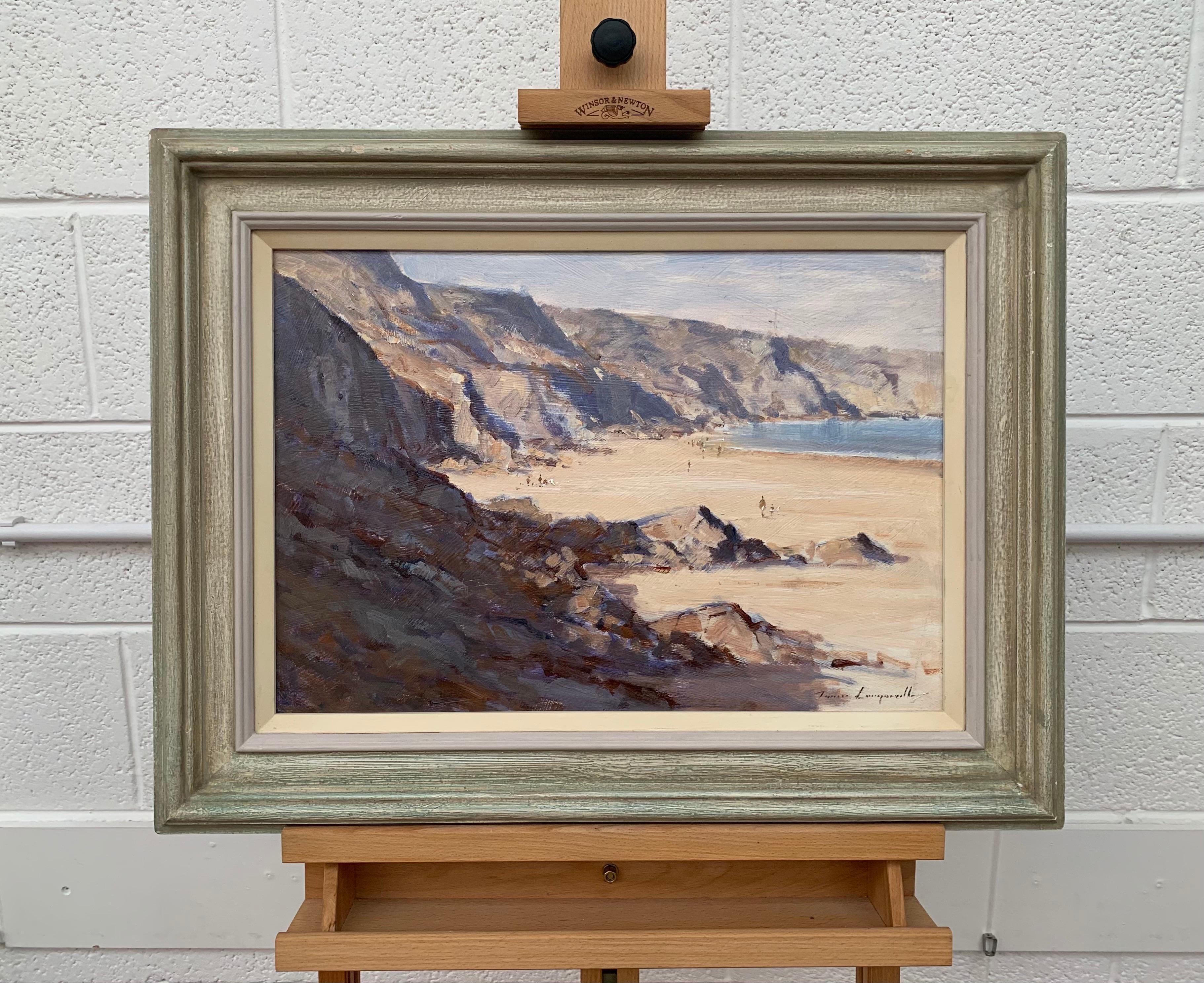 Peinture de paysage marin de The Little Bay à Jersey par un artiste britannique - Moderne Painting par James Longueville