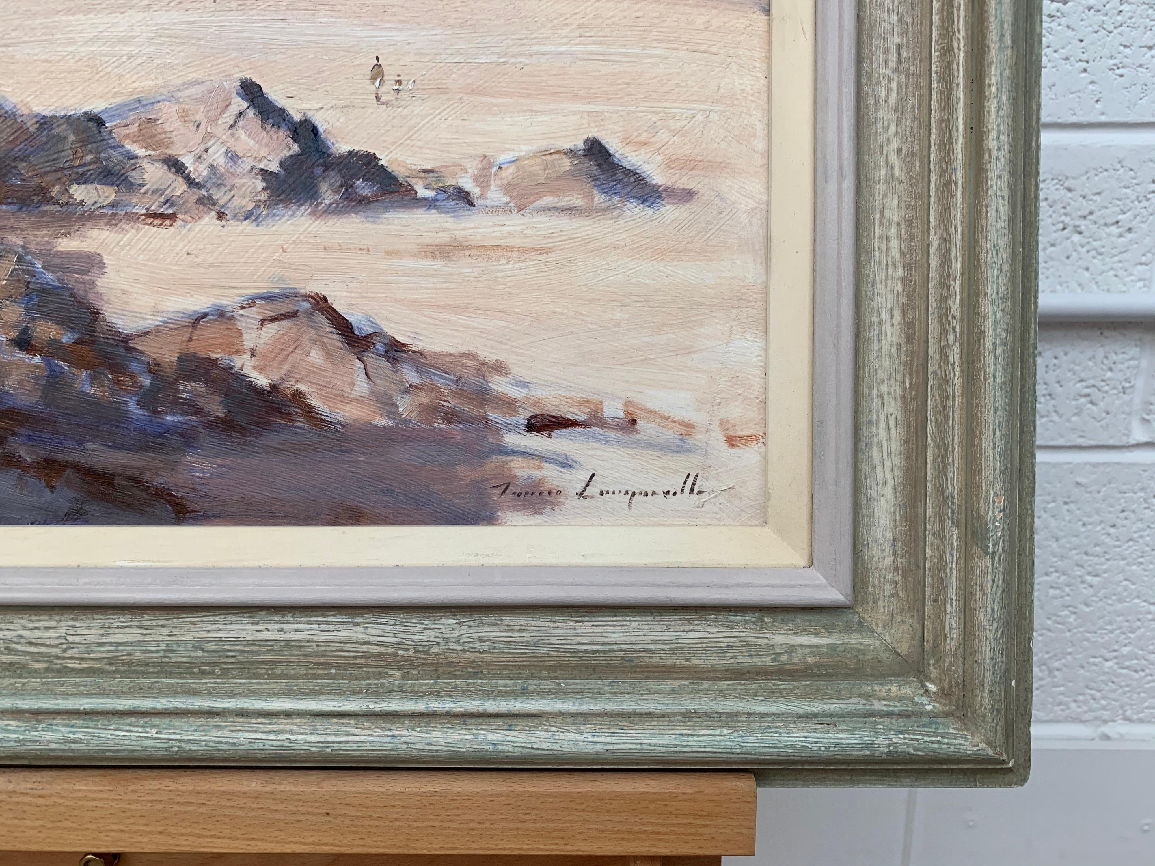 Landscape Seascape Painting of The Little Bay in Jersey by Artist James Longueville PS PBSA (British Northern School)
Oil on board, signed bottom left, framed in a high quality gold moulding

Art measures 20 x 12 inches
Frame measures 25 x 17
