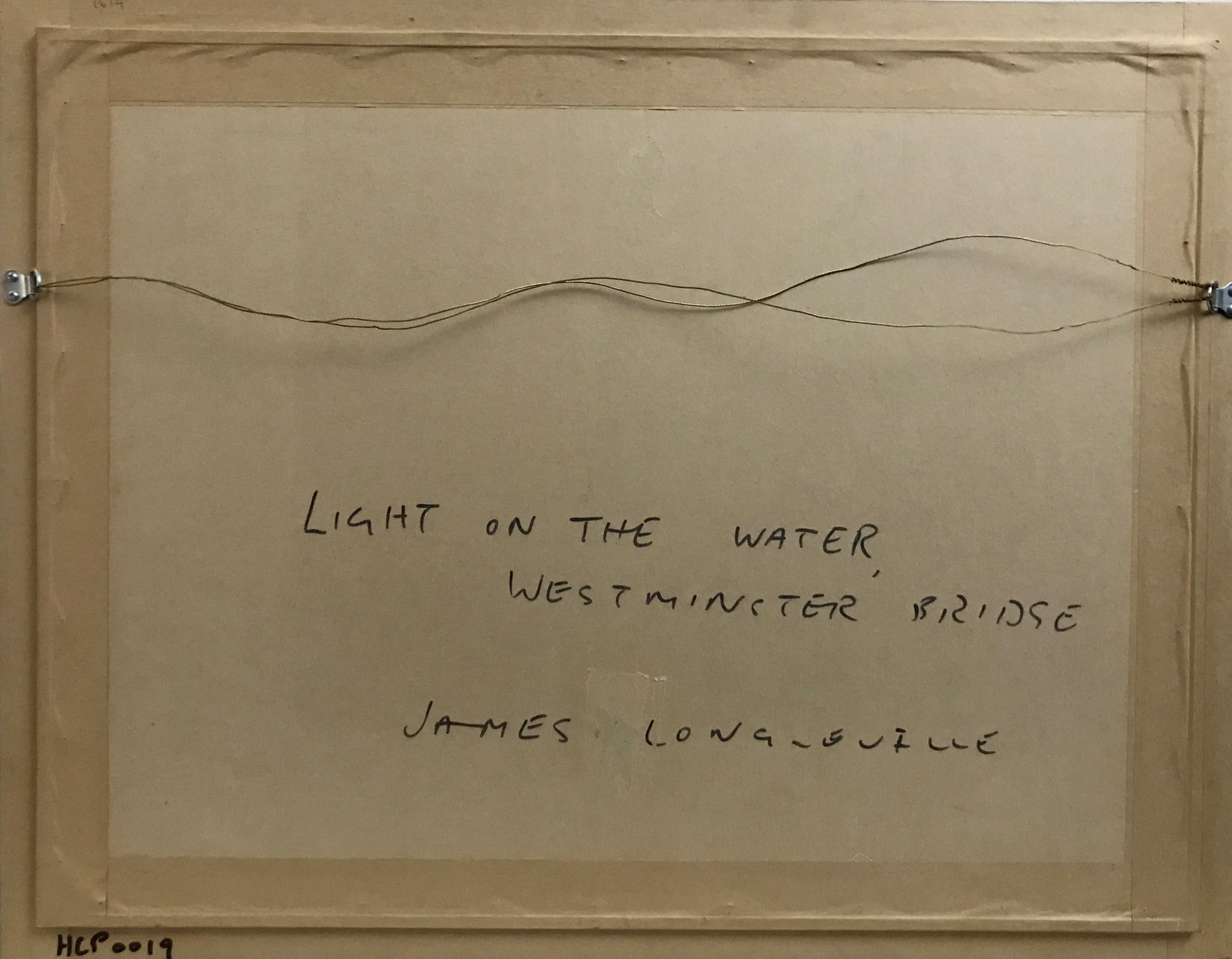 Luce sull'acqua, Palazzo di Westminister, Londra, olio su tela originale 1
