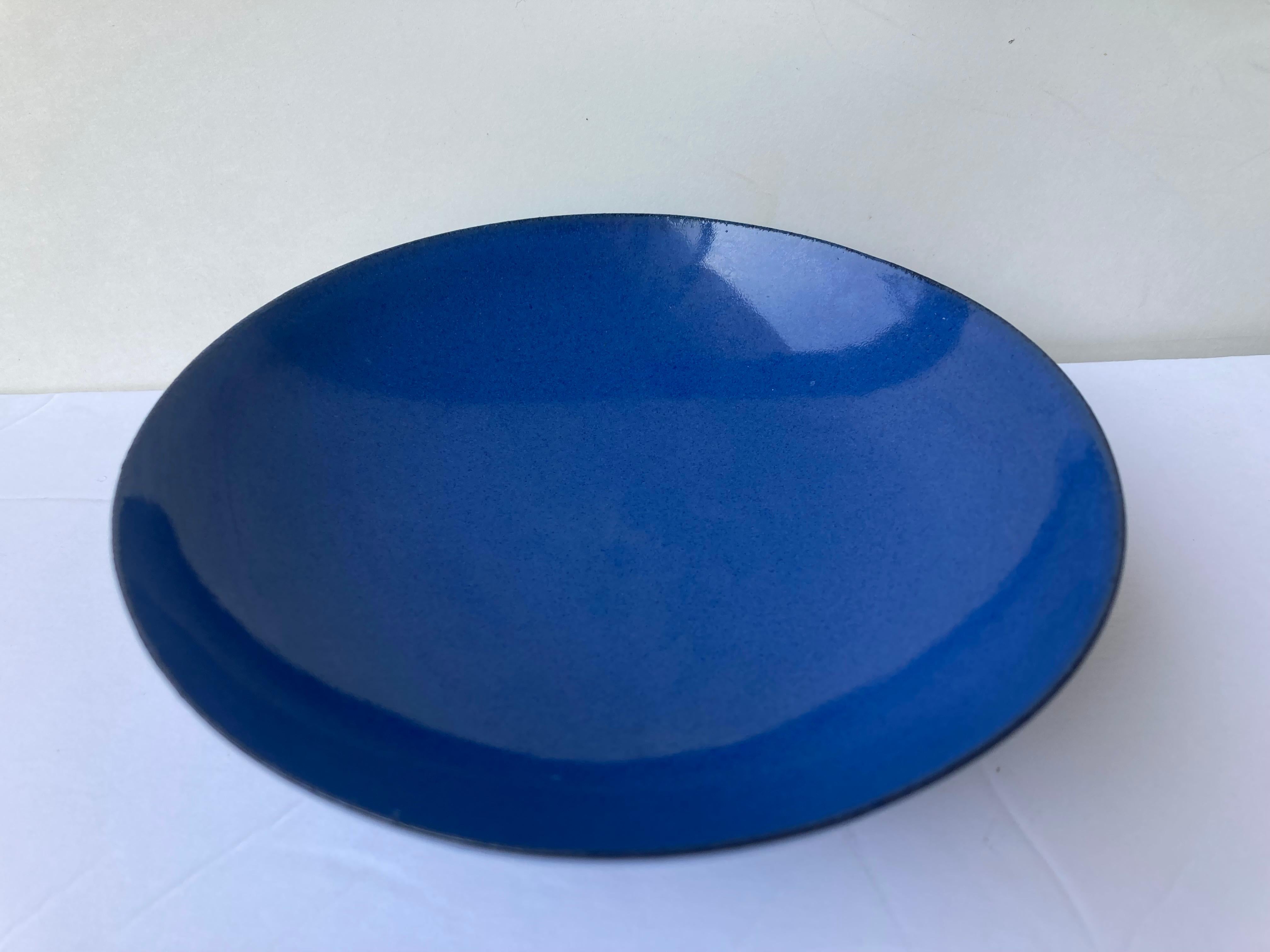 James Lovera Blue Ceramic/Pottery/Porcelain, Footed Bowl, Signed In Good Condition For Sale In Los Angeles, CA