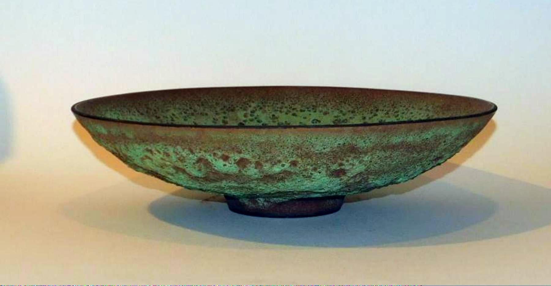 Large footed studio bowl by well-known California potter James Lovera (1920-2015).
Perfect for a centerpiece bowl in a modern home.
Measures 3 1/2