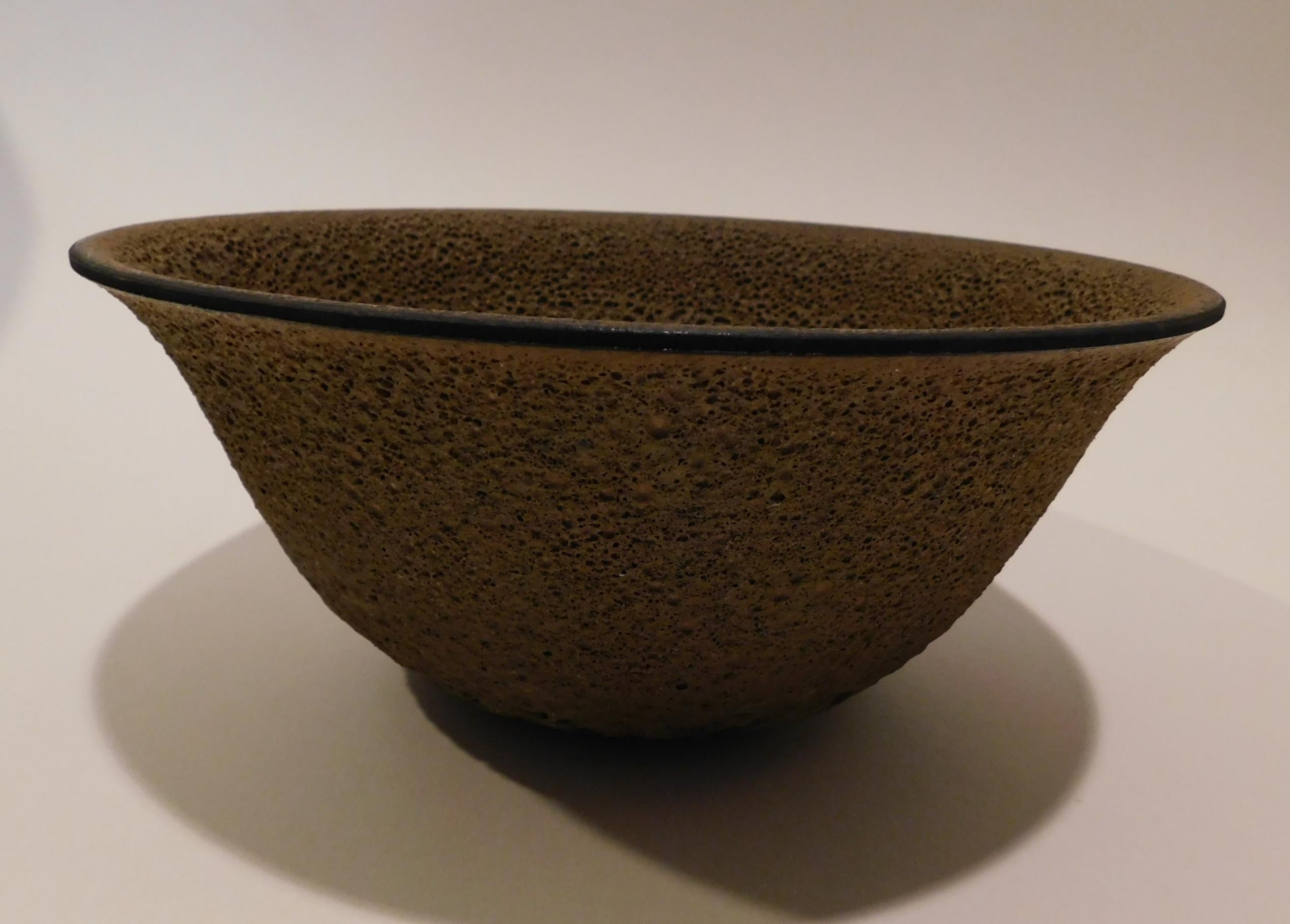 20th Century James Lovera Flared Studio Bowl with Lava Glaze For Sale