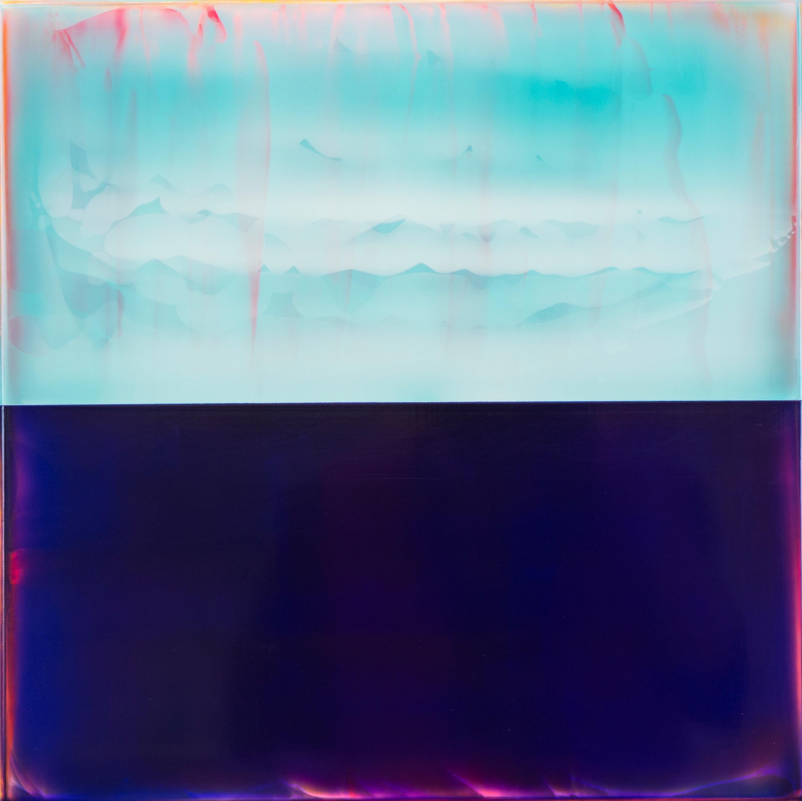 Kontrapuntal (2/19) von James Lumsden - Abstraktes Gemälde, Blautöne, Horizont