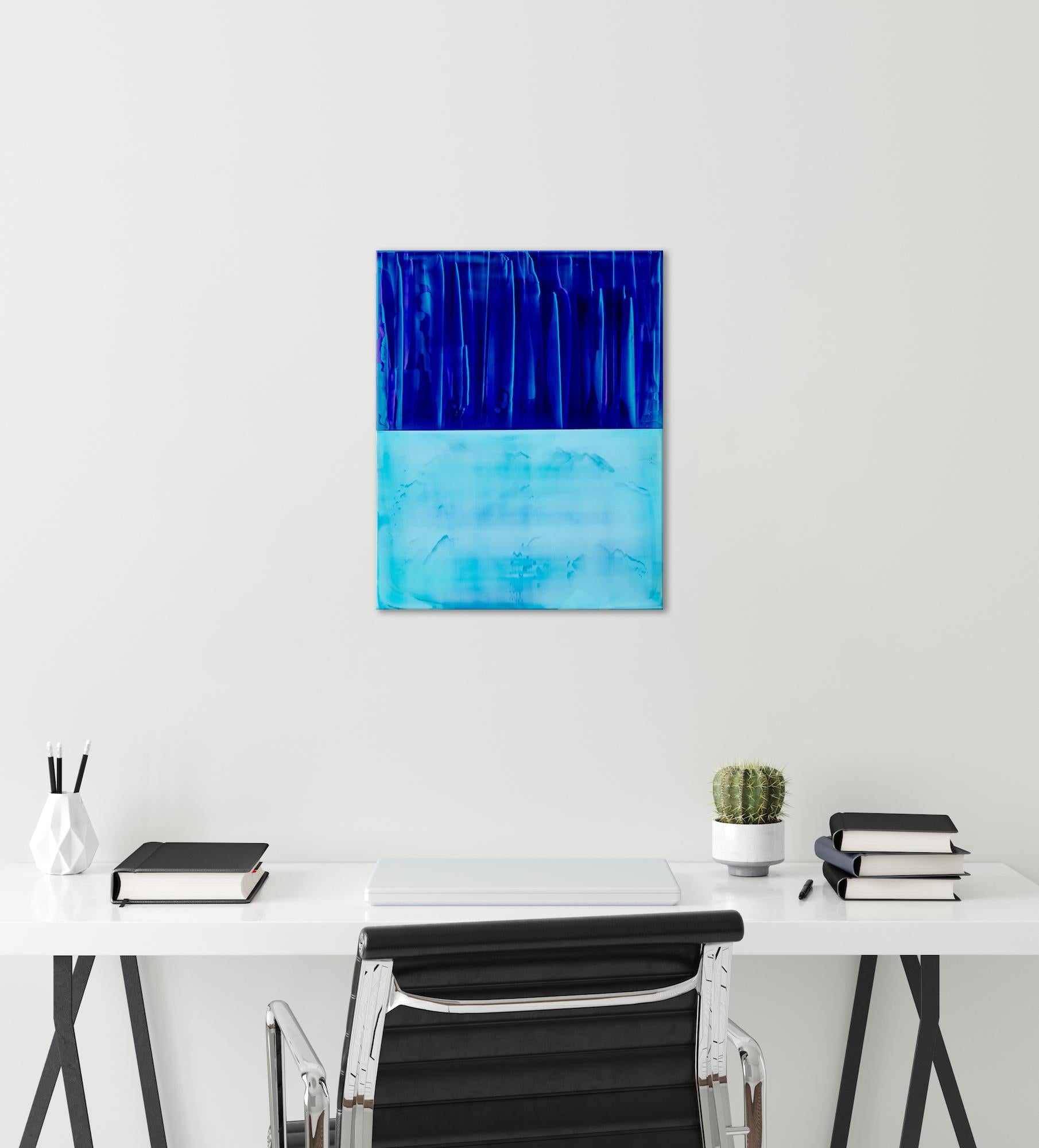 Contrapuntal (3/18) by James Lumsden - Abstract colour painting, blue tones For Sale 10
