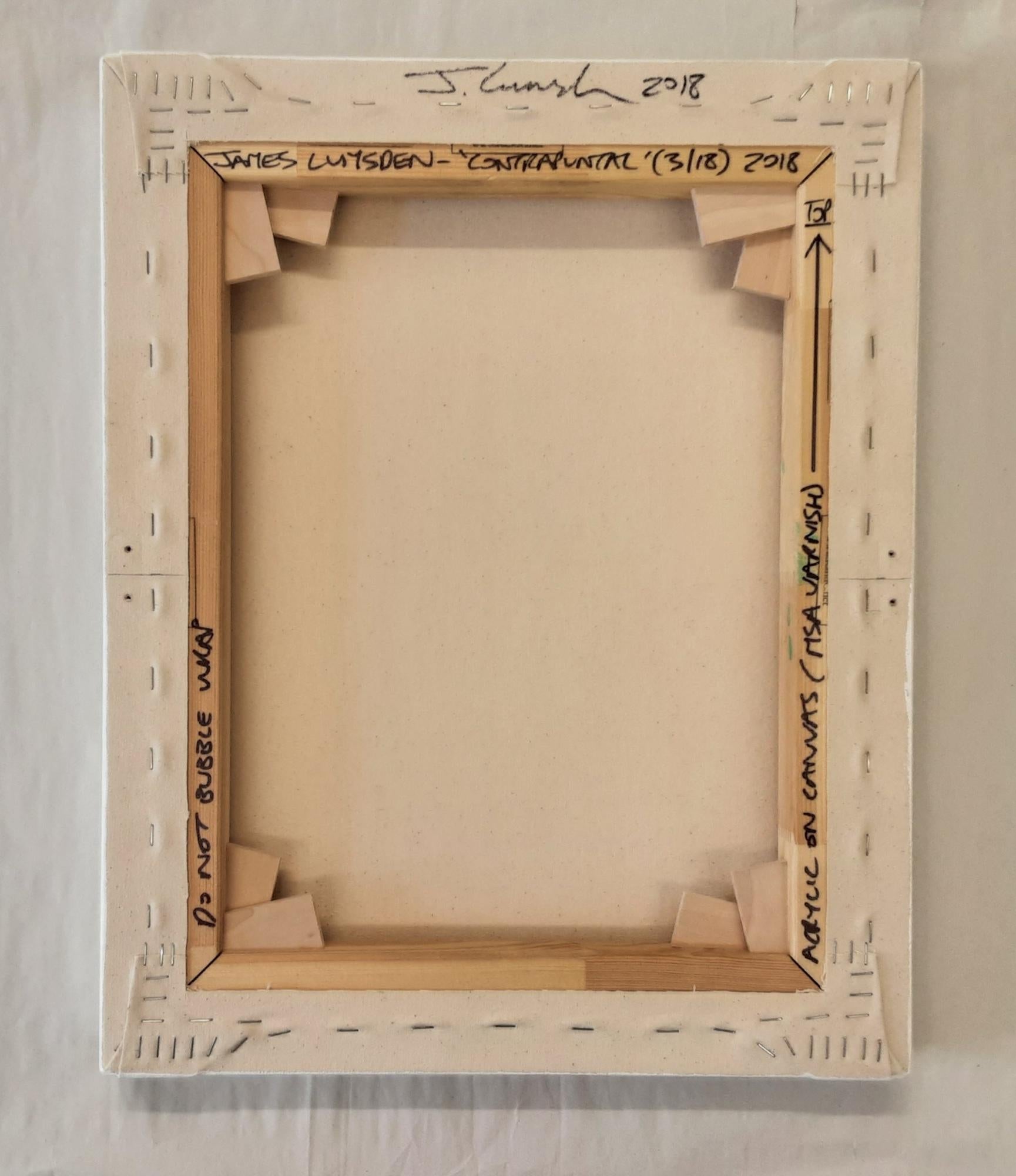 Contrapuntal (3/18) de James Lumsden - Pintura abstracta en color, tonos azules en venta 8