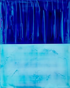 Kontrapuntal (3/18) von James Lumsden - Abstraktes Farbgemälde, Blautöne