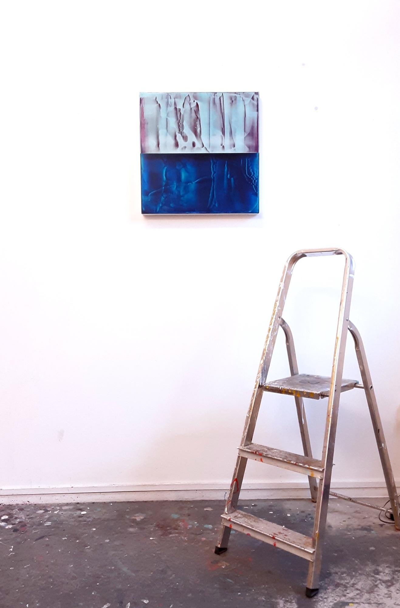 Contrapuntal (3/19) by James Lumsden - Abstract vivid colour painting, blue im Angebot 1