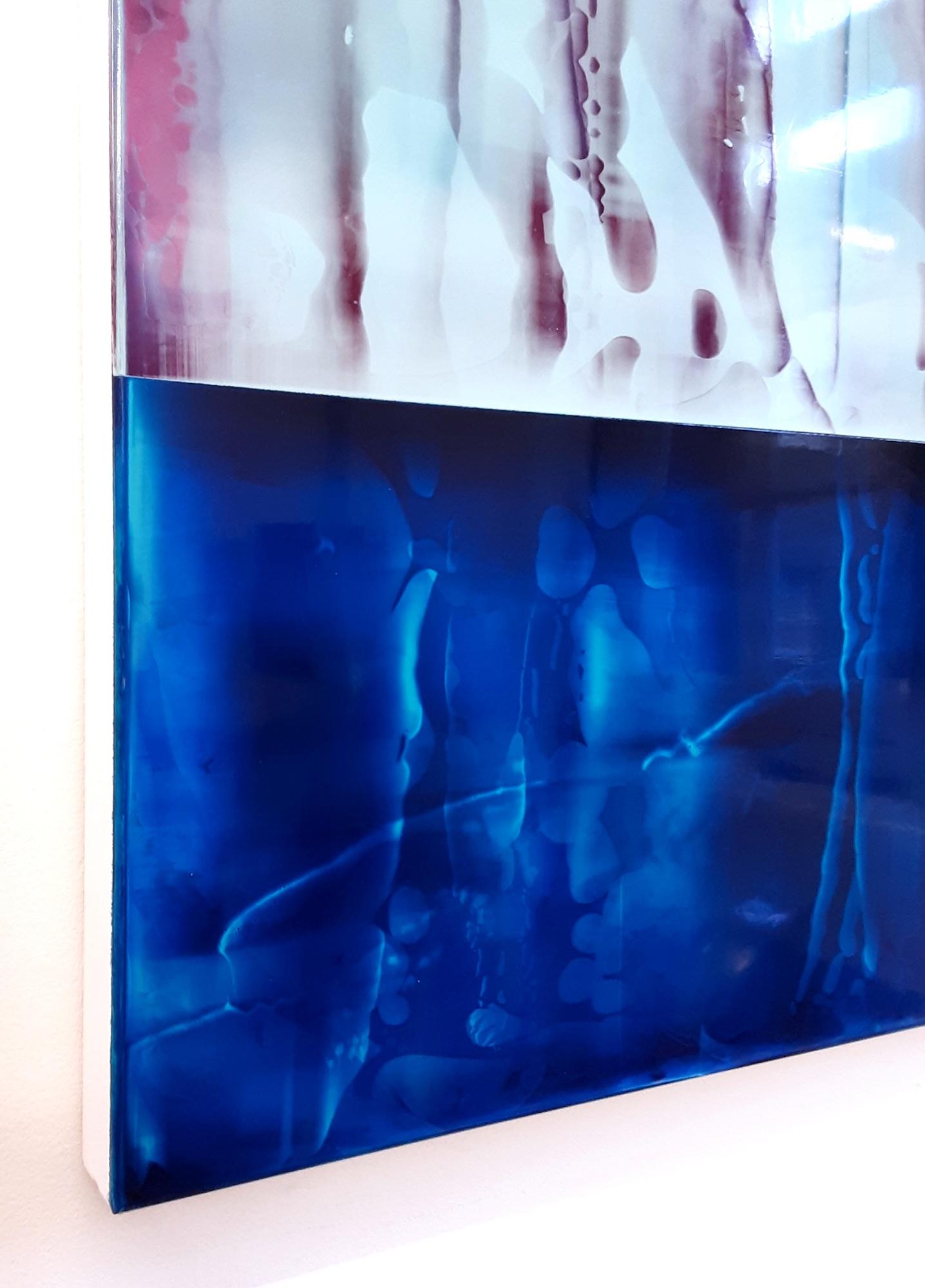 Contrapuntal (3/19) by James Lumsden - Abstract vivid colour painting, blue im Angebot 5