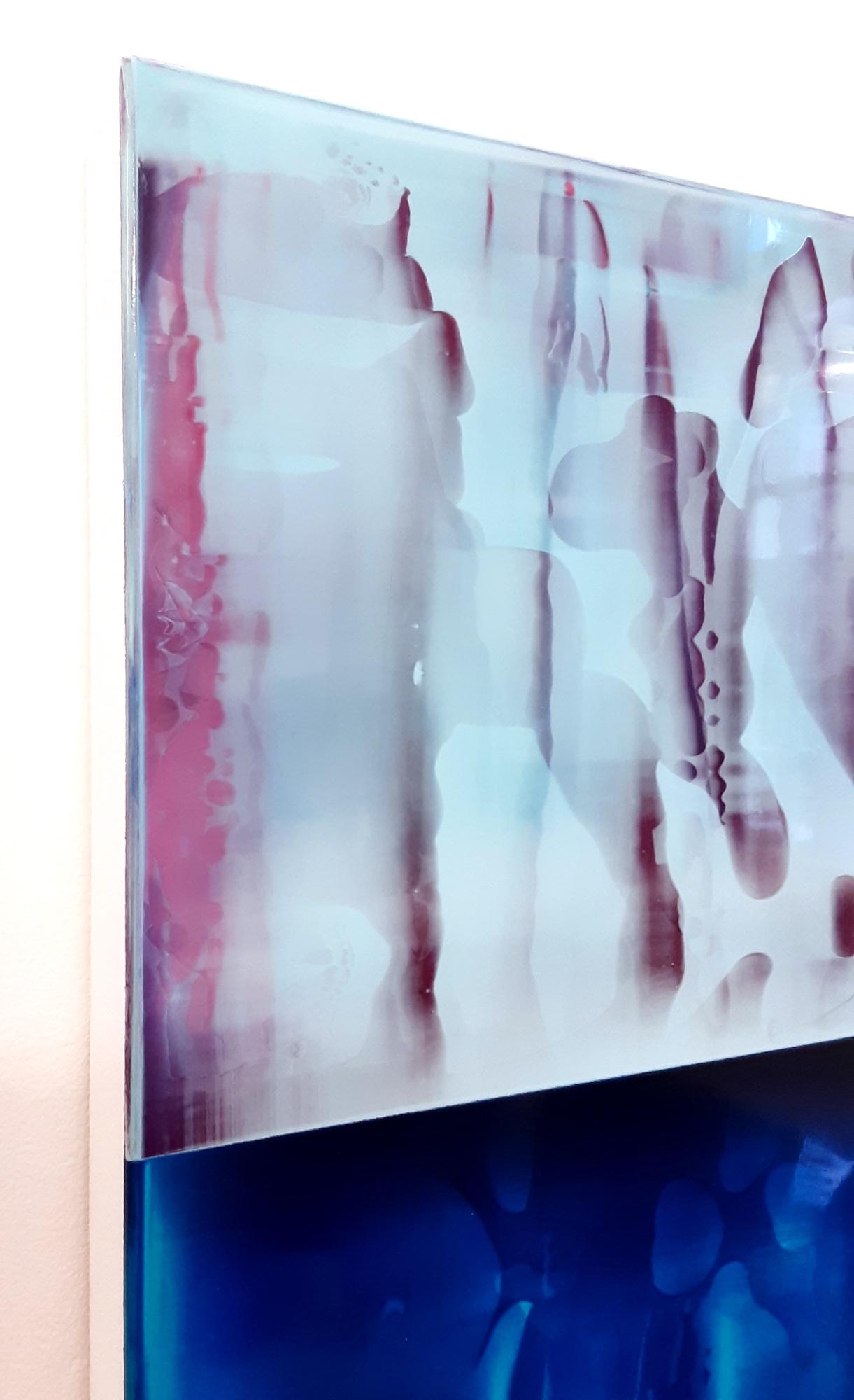 Contrapuntal (3/19) by James Lumsden - Abstract vivid colour painting, blue im Angebot 6