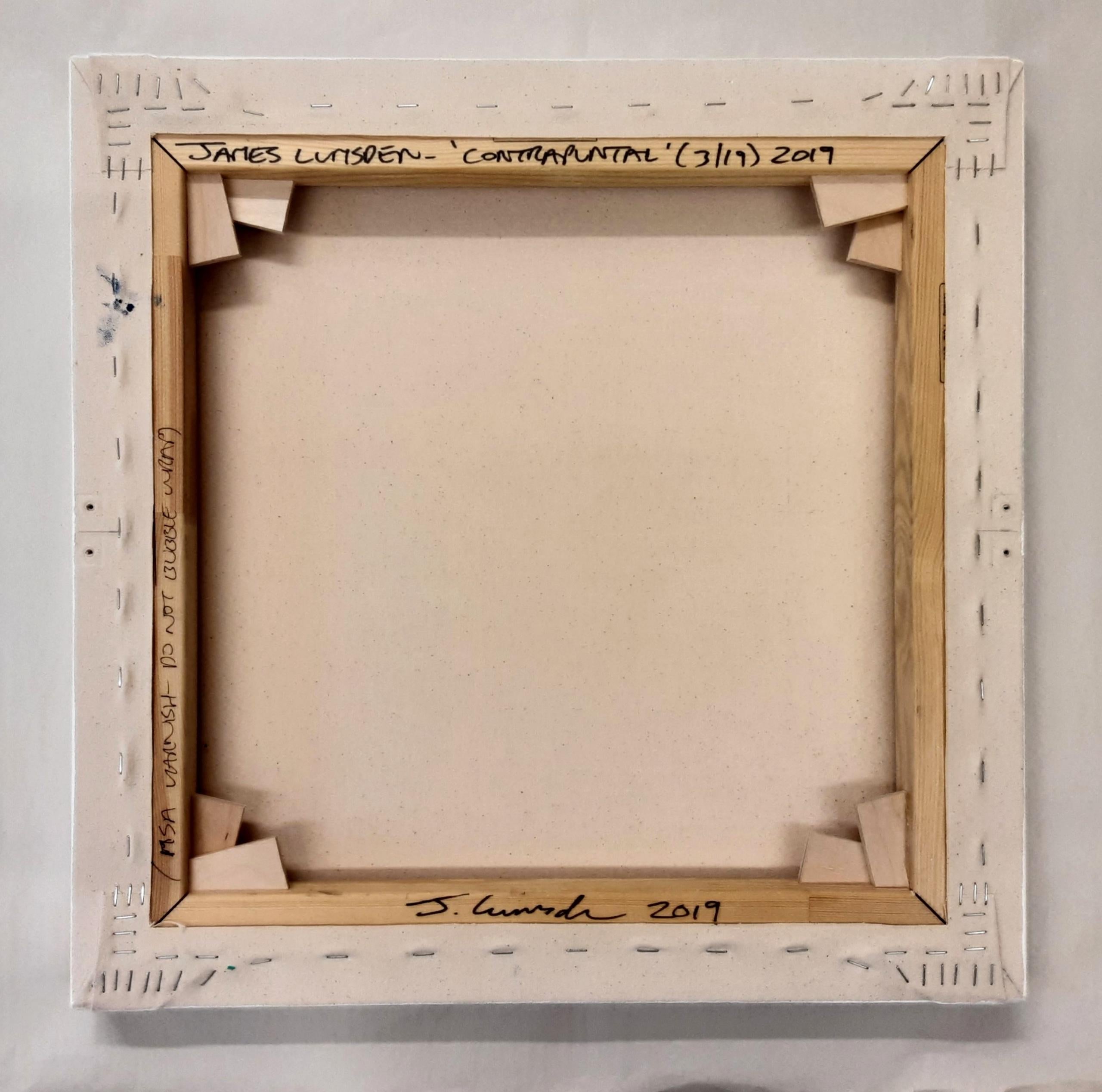 Contrapuntal (3/19) by James Lumsden - Abstract vivid colour painting, blue im Angebot 7