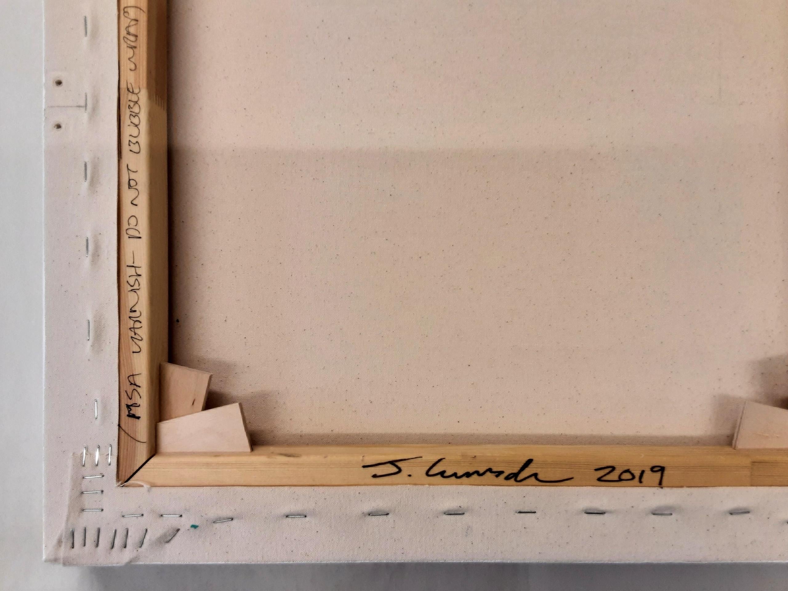 Contrapuntal (3/19) by James Lumsden - Abstract vivid colour painting, blue im Angebot 8