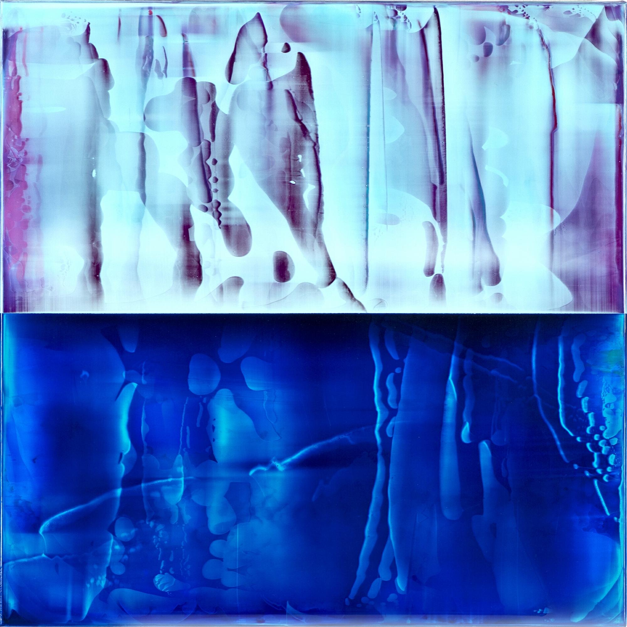 Contrapuntal (3/19) by James Lumsden - Abstract vivid colour painting, blue