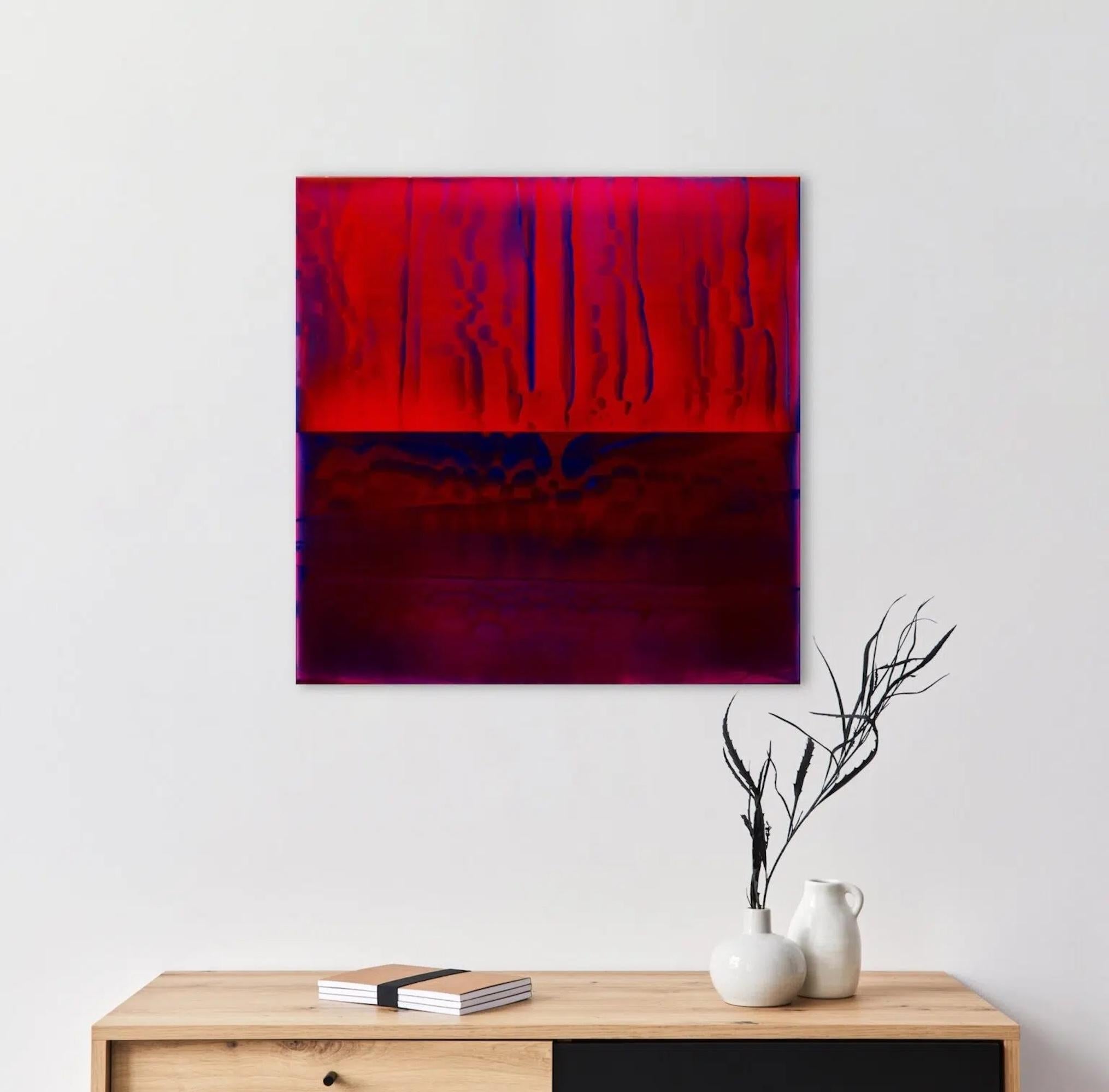 Contrapuntal (4/13) von James Lumsden - Abstrakte Malerei, rot, Acryl im Angebot 3