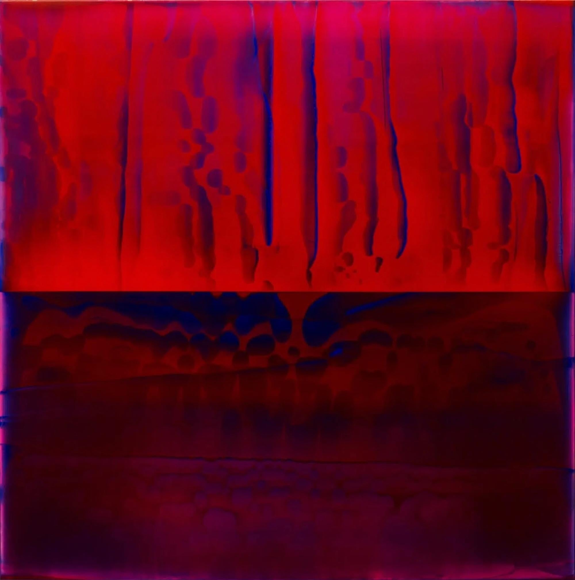 Contrapuntal (4/13) by James Lumsden - Abstract painting, red, acrylic