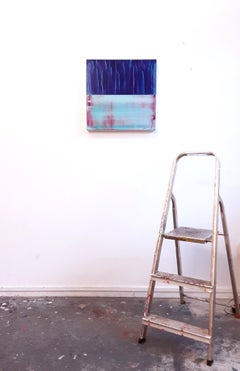 Contrapuntal (4/19) von James Lumsden -Abstract vivid colour painting, blau, rosa