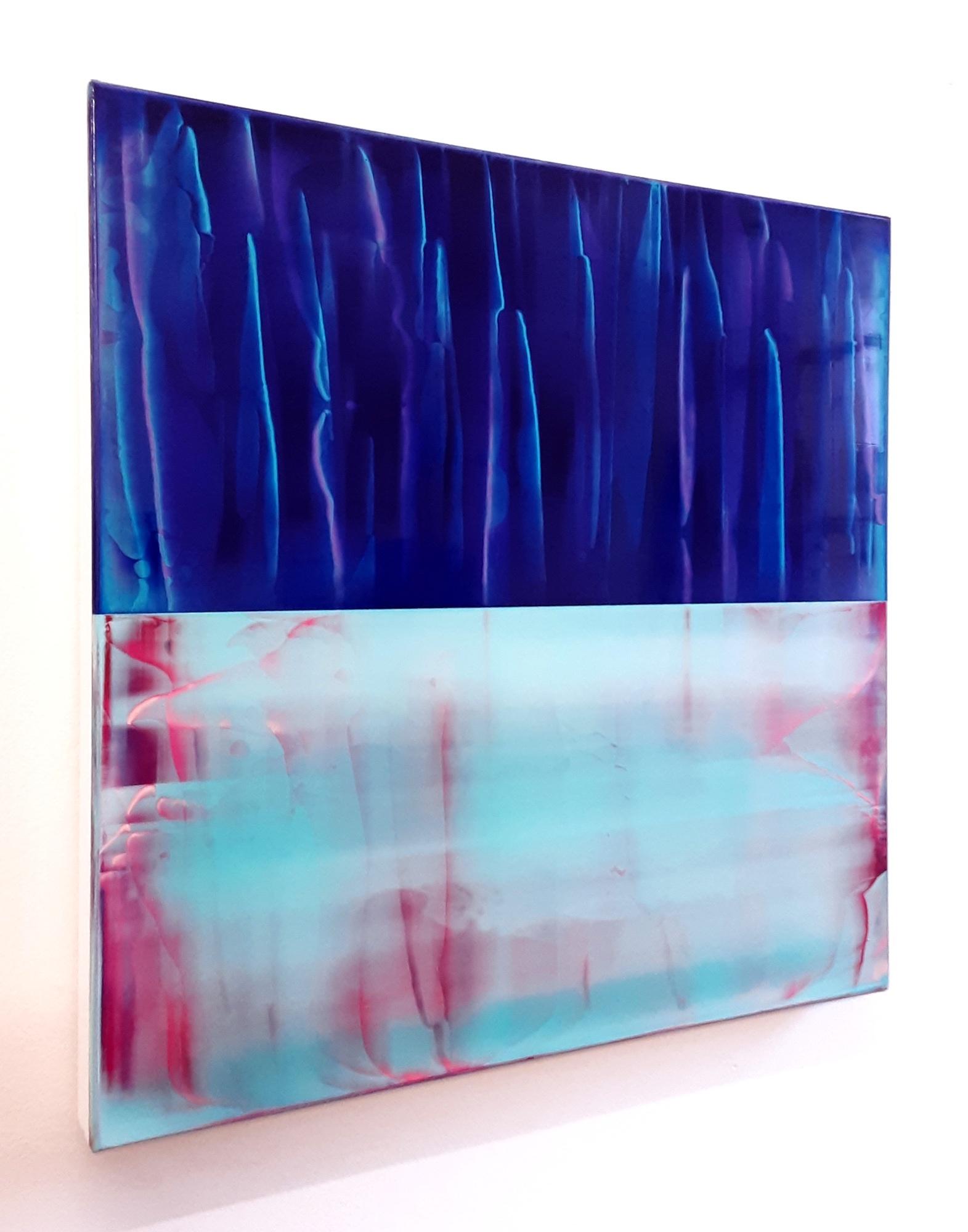 Contrapuntal (4/19) by James Lumsden -Abstract vivid colour painting, blue, pink im Angebot 2