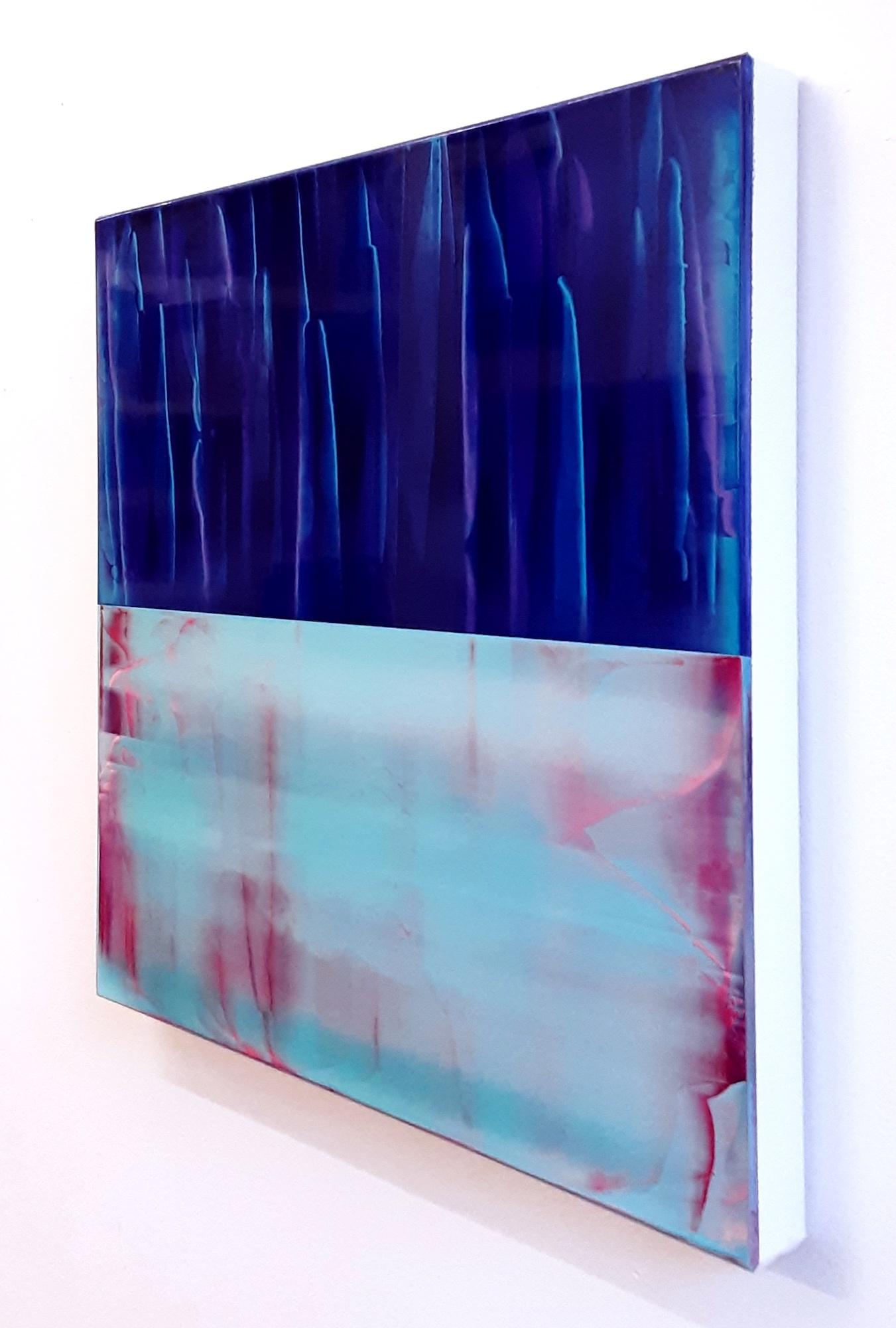 Contrapuntal (4/19) by James Lumsden -Abstract vivid colour painting, blue, pink im Angebot 3