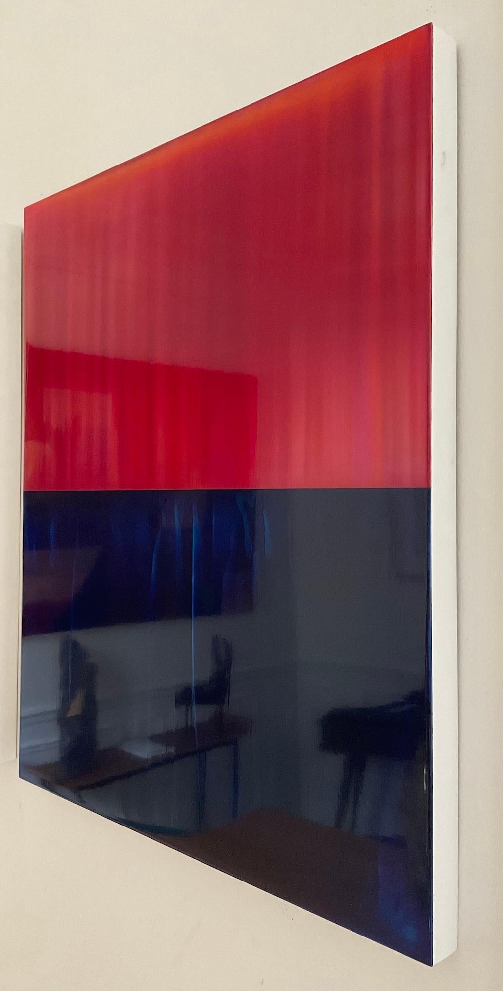 Kontrapuntal (6/23) von James Lumsden - Abstraktes Farbgemälde, Blau und Rot im Angebot 6