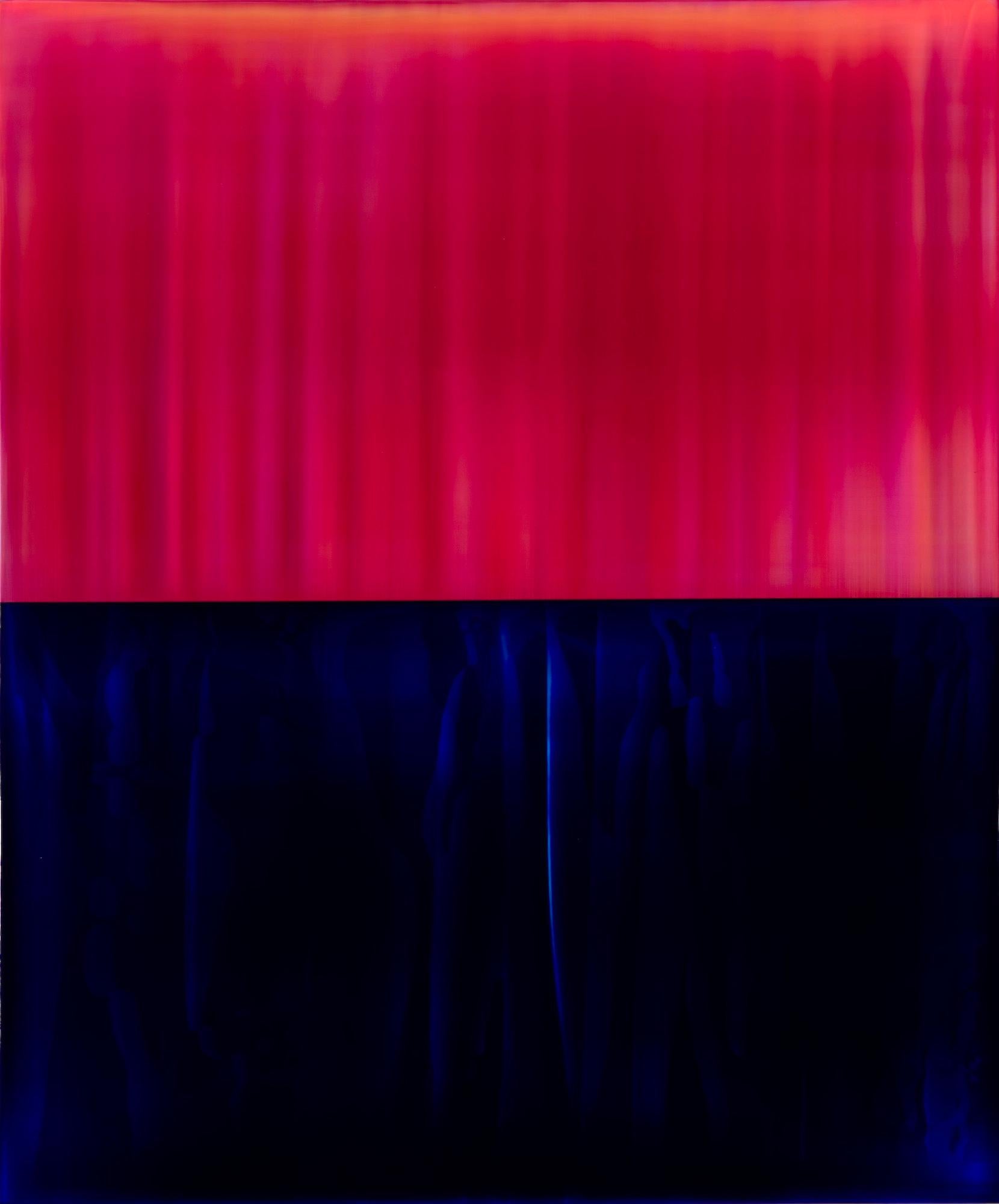 Contrapuntal (6/23) by James Lumsden - Abstract colour painting, blue and red