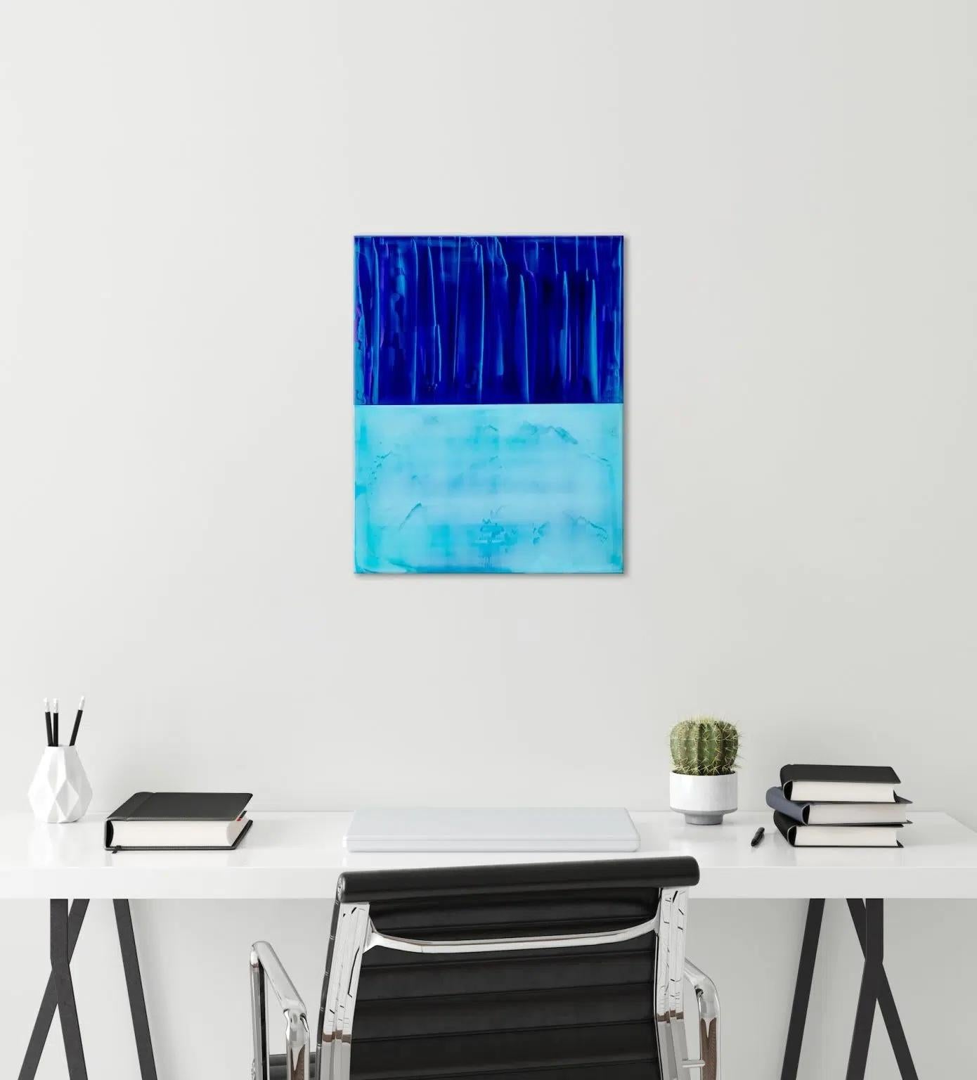 Contrapuntal Painting (3/18) par A James Lumsden - Peinture abstraite, bleu, acrylique en vente 3
