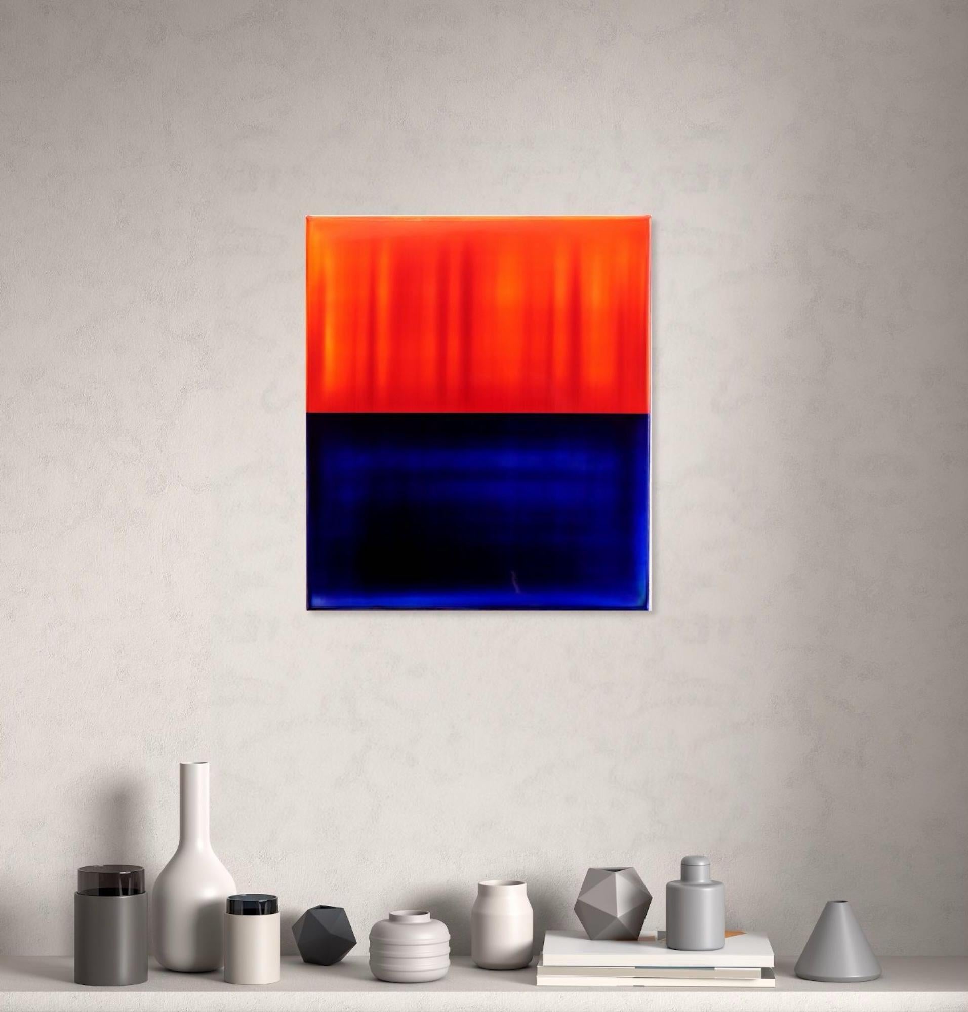 Contrapuntal Painting (3/25) von James Lumsden - Abstrakte Malerei, blau, orange im Angebot 2