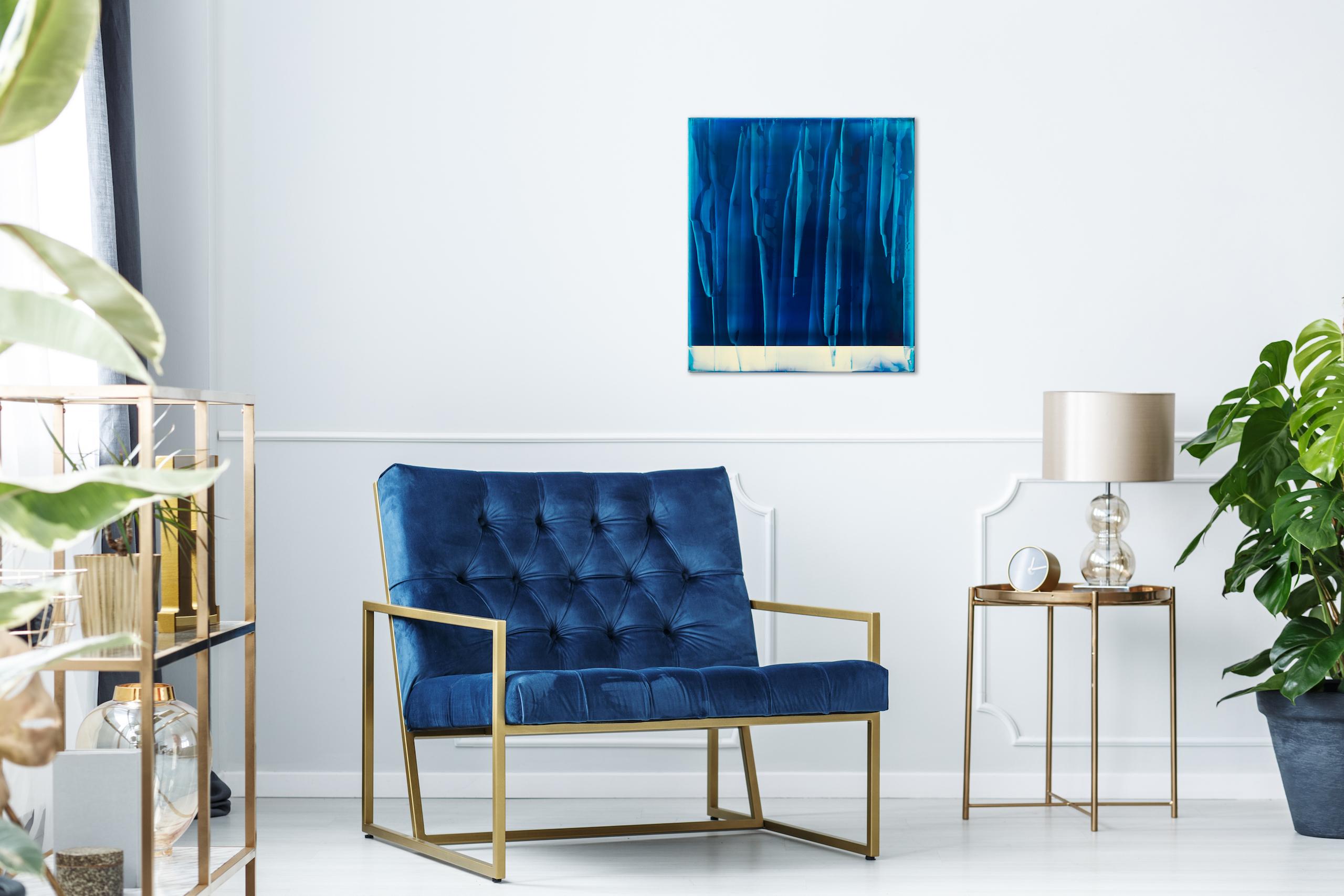 Echoes (1/19) di James Lumsden - Pittura astratta a colori, toni blu, lucida 13