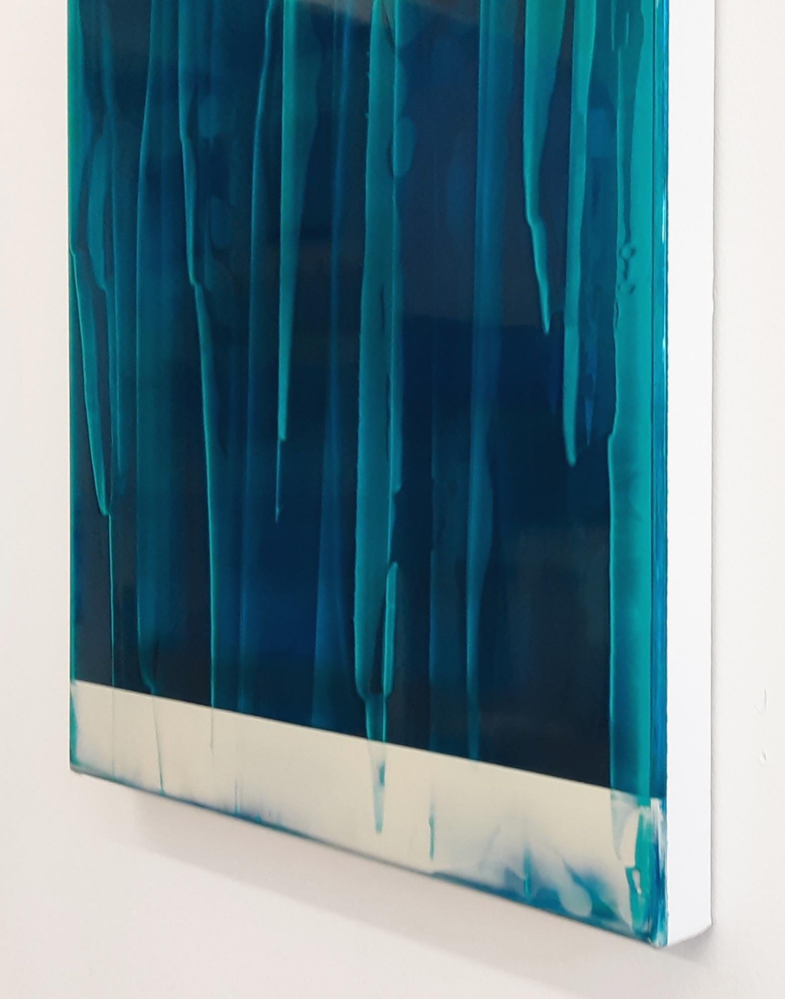 Echoes (1/19) by James Lumsden - Abstract colour painting, blue tones, gloss For Sale 5