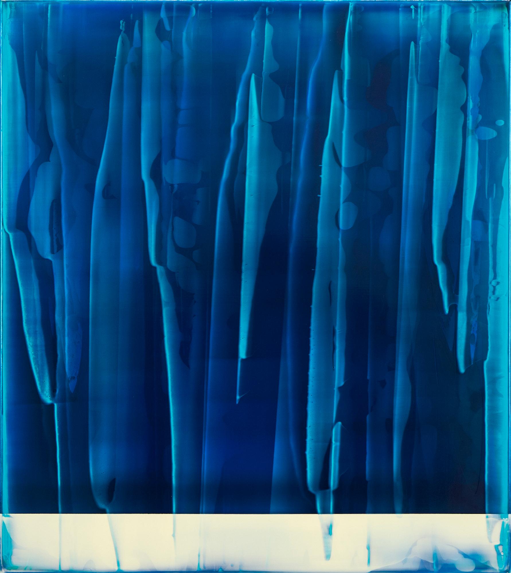 Echoes (1/19) by James Lumsden - Abstract colour painting, blue tones, gloss