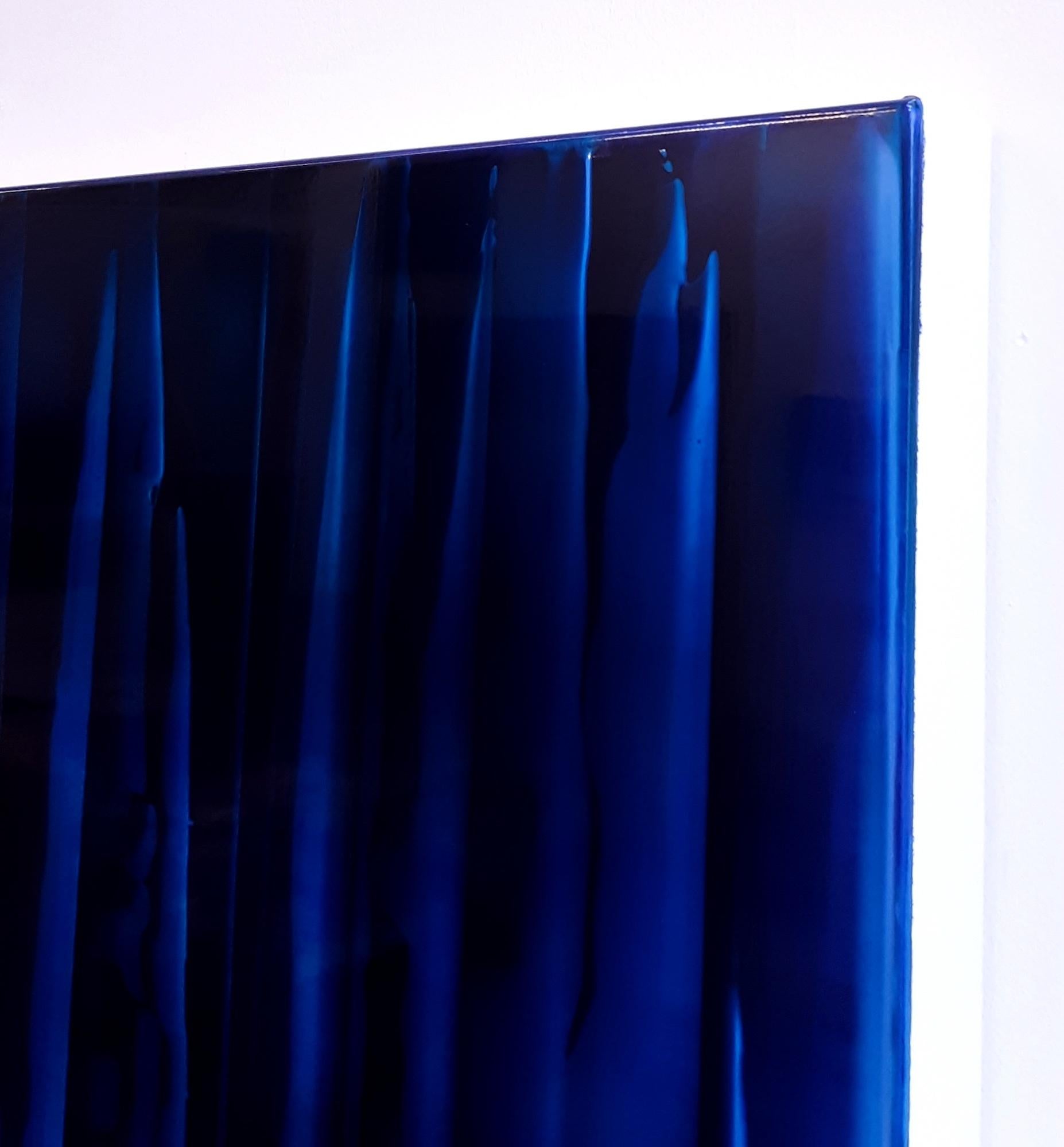 Echoes (1/21) di James Lumsden - Pittura astratta a colori, toni blu, lucida 3