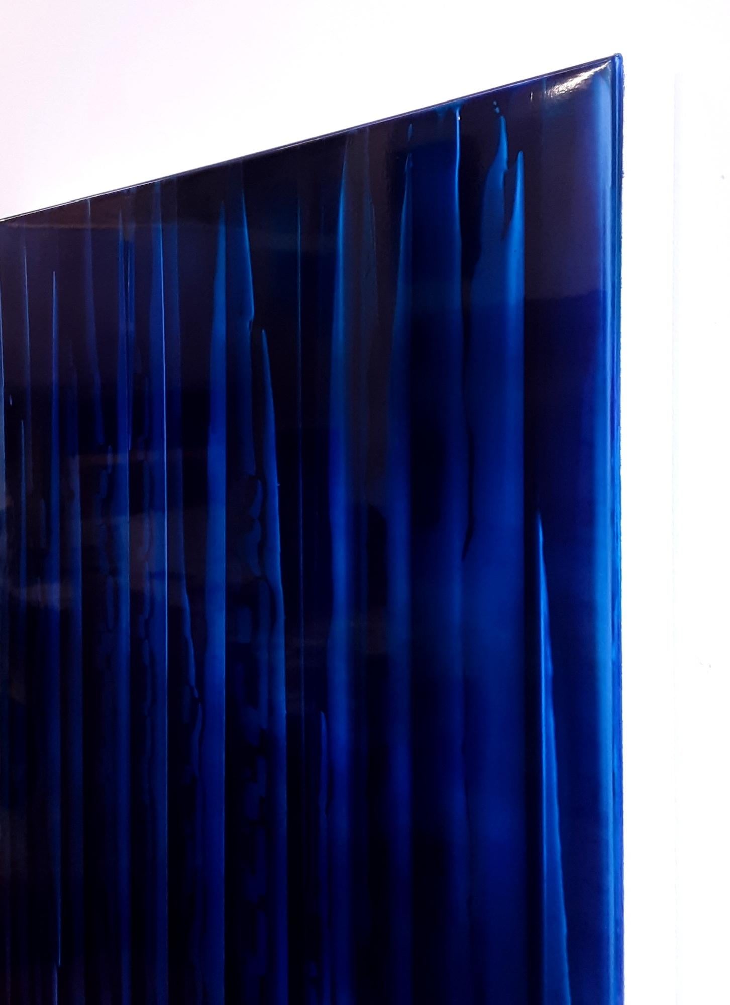Echoes (1/21) di James Lumsden - Pittura astratta a colori, toni blu, lucida 4