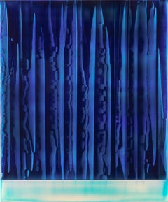 Echoes (1/21) di James Lumsden - Pittura astratta a colori, toni blu, lucida