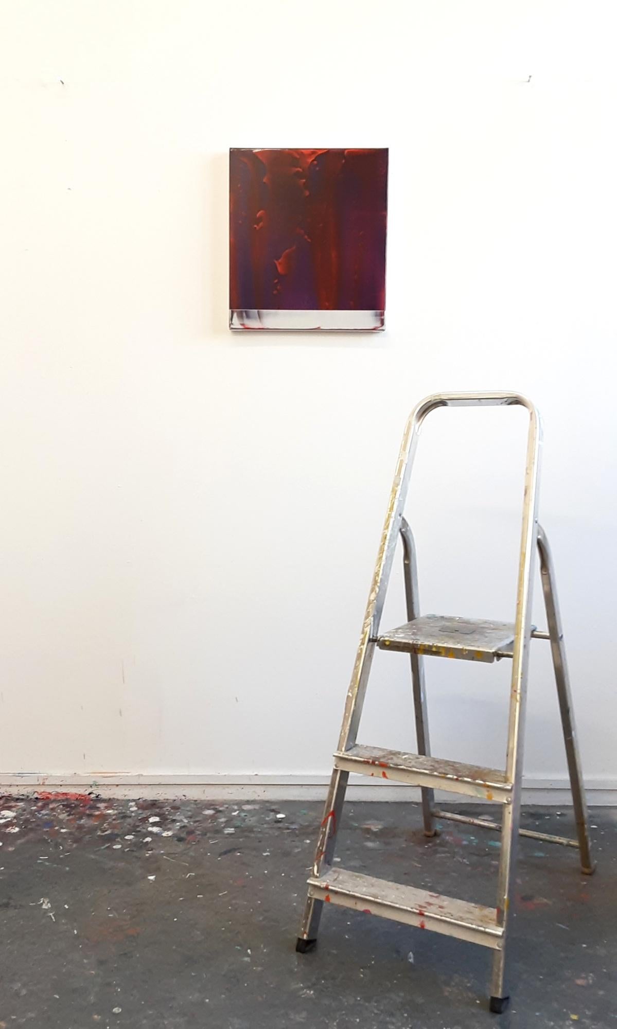 Echoes (2/19) by James Lumsden - Abstract colour painting, violet & bright red For Sale 1