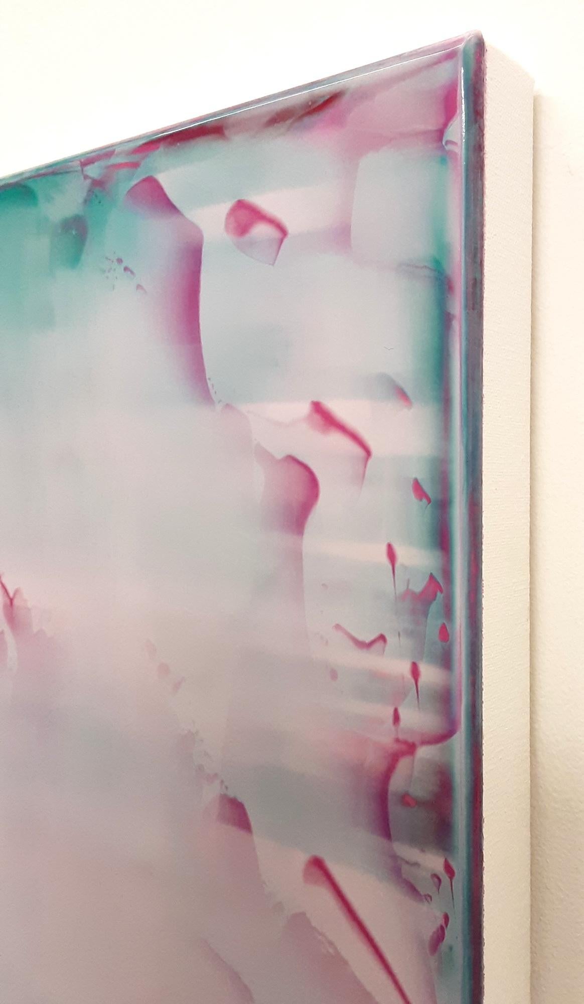 Lucent (2/19) di James Lumsden - Quadro astratto a colori, rosa e blu in vendita 7