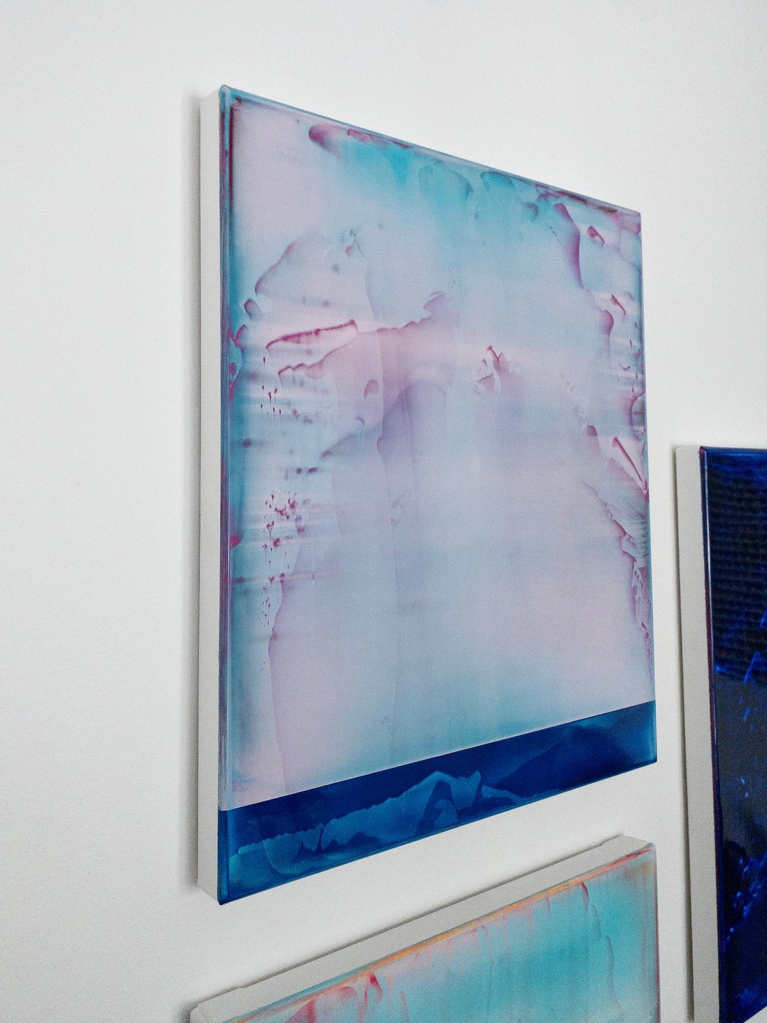 Lucent (2/19) by James Lumsden - Abstract colour painting, pink and light blue For Sale 16