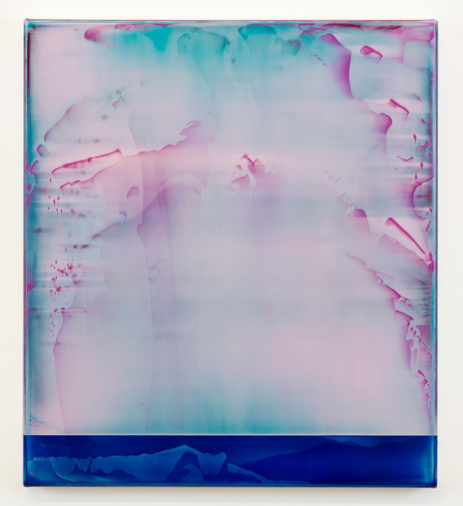 Lucent (2/19) von James Lumsden - Abstrakte Farbmalerei, rosa und hellblau im Angebot 2