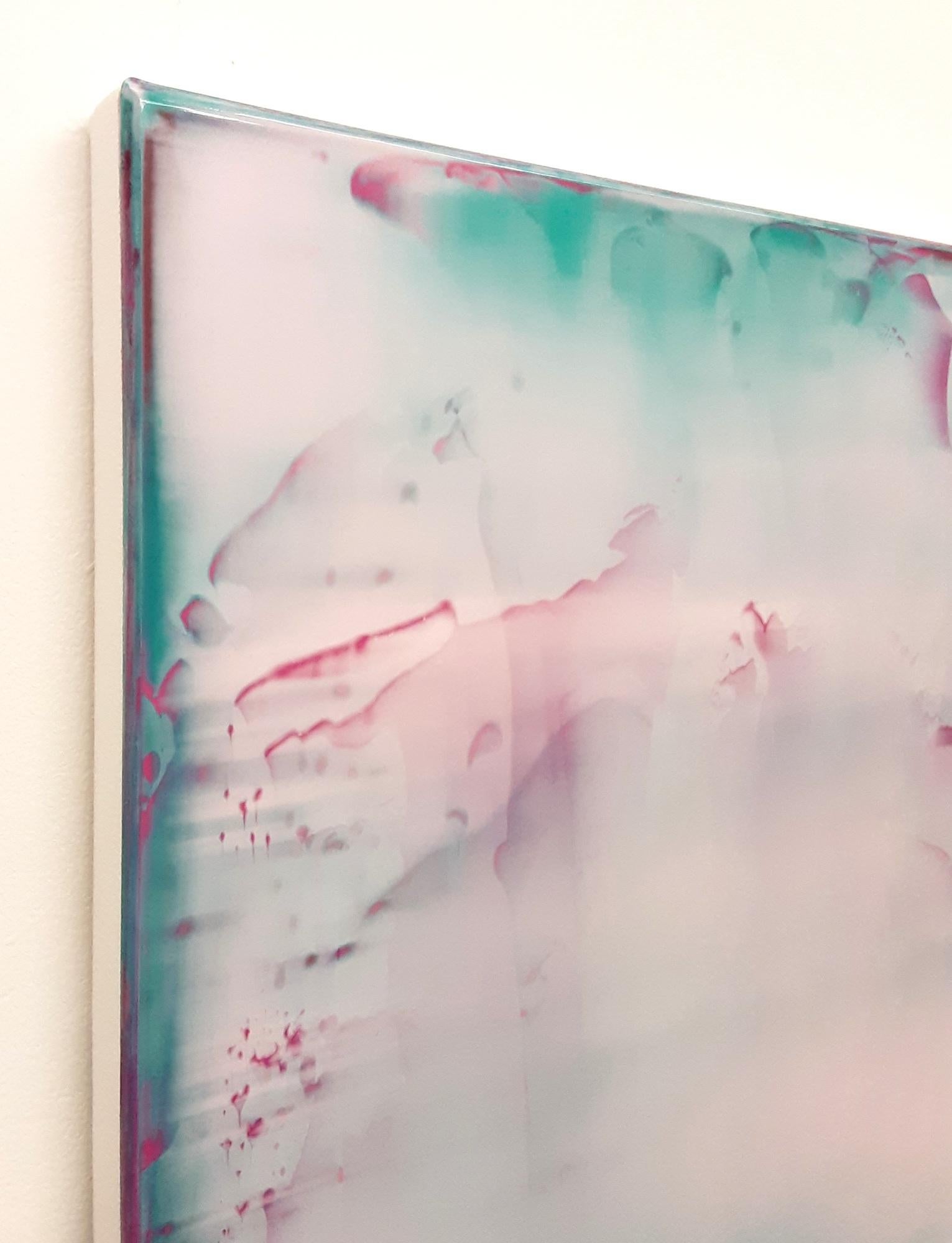 Lucent (2/19) von James Lumsden - Abstrakte Farbmalerei, rosa und hellblau im Angebot 6