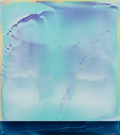 Lucent (3/19) by James Lumsden - Abstract color painting, turquoise & navy blue