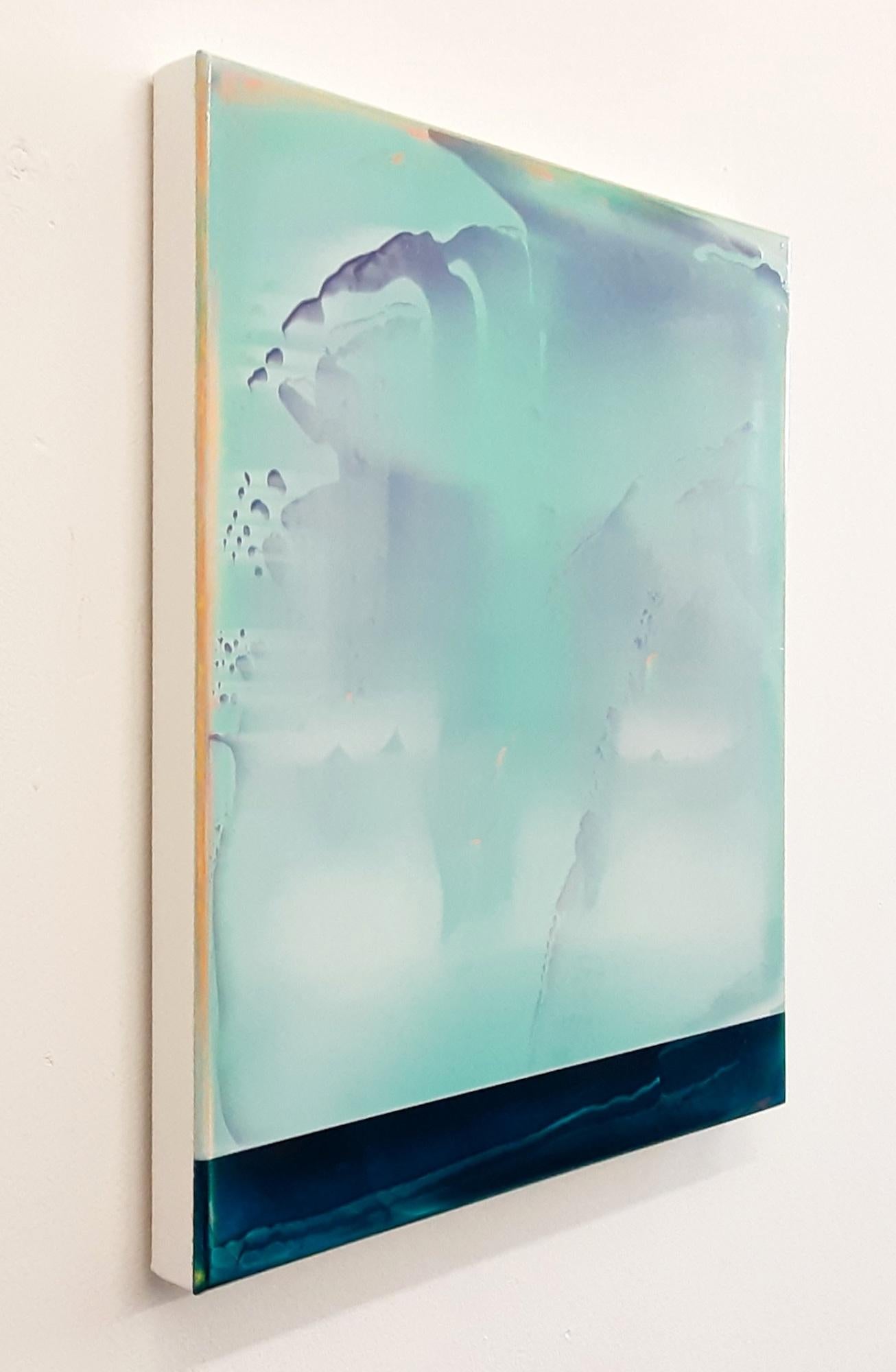 Lucent (3/19) by James Lumsden - Abstract colour painting, green and light blue For Sale 3